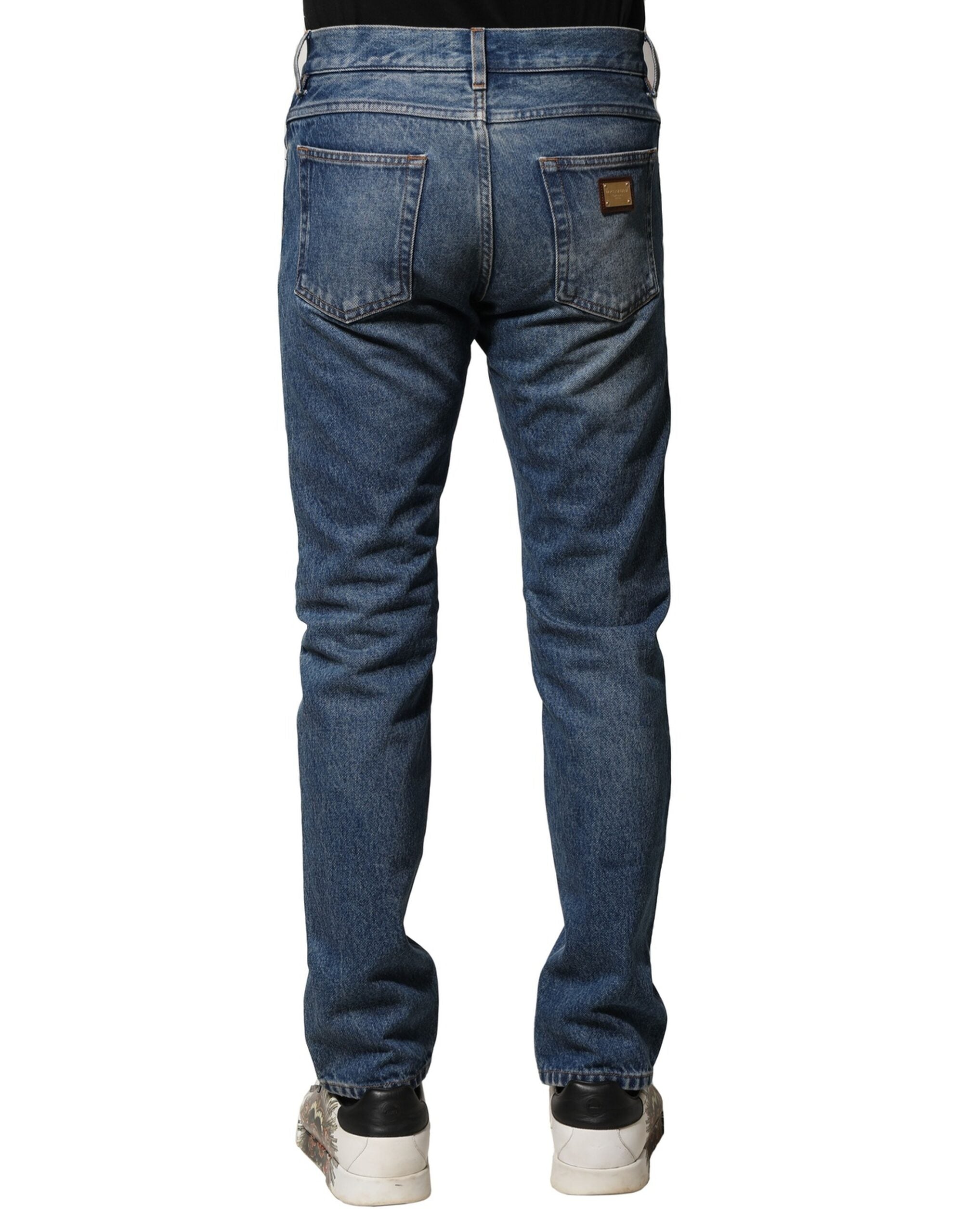 Blue Cotton Stretch Slim Fit Men Denim Jeans - ventzia