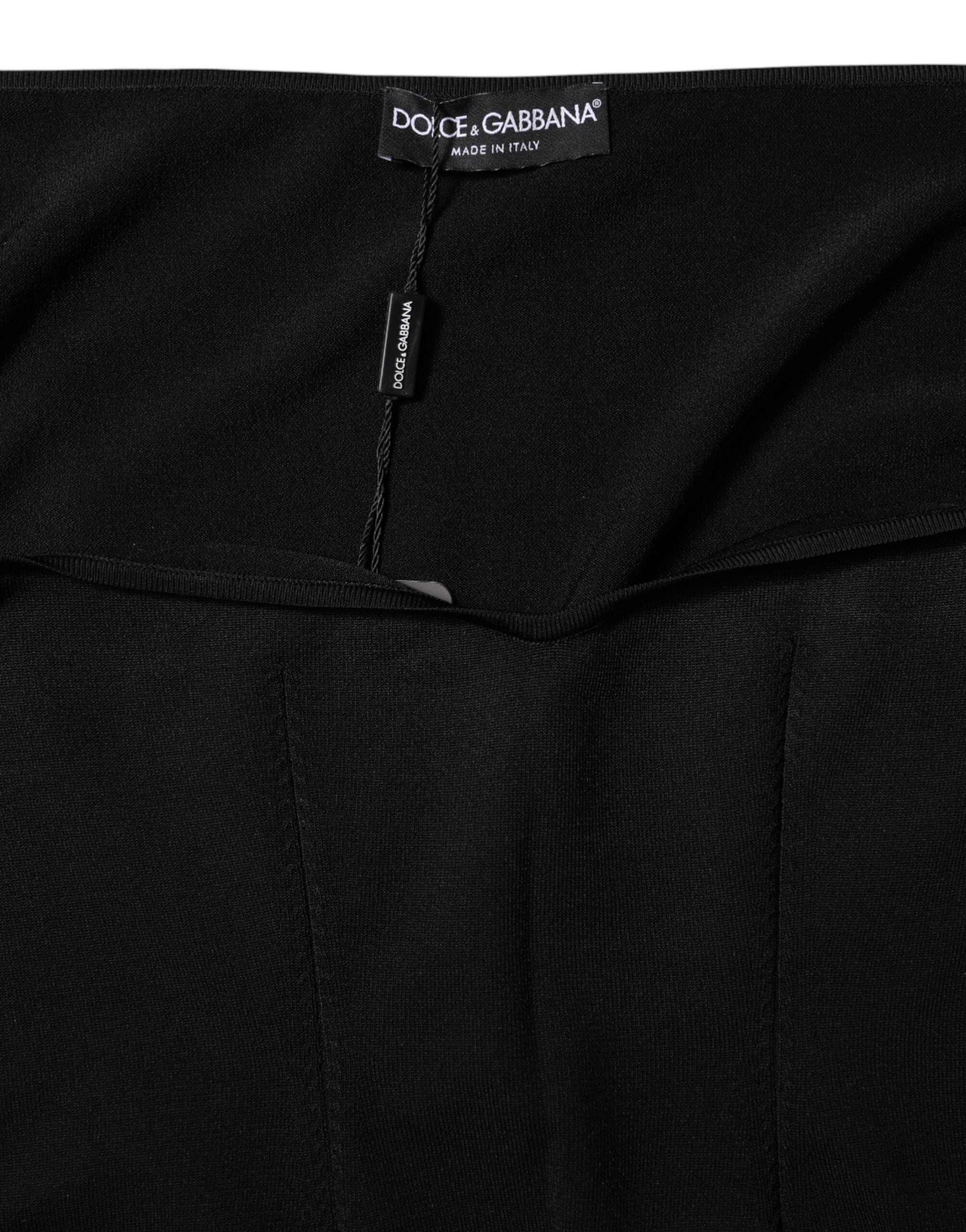 Black Viscose Long Sleeve Pullover Blouse Top - ventzia