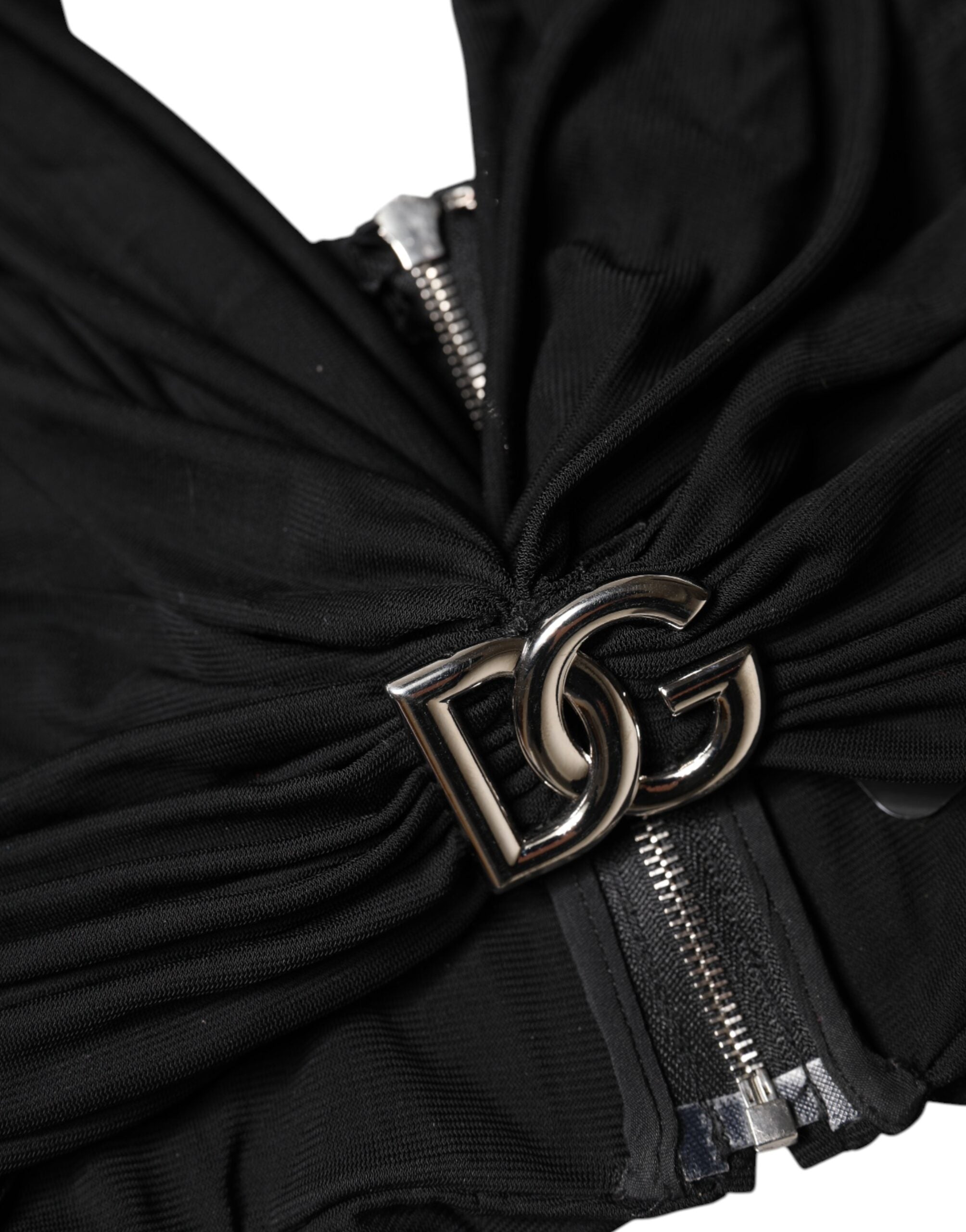 Black Cropped Viscose Halter Bustier Top - ventzia