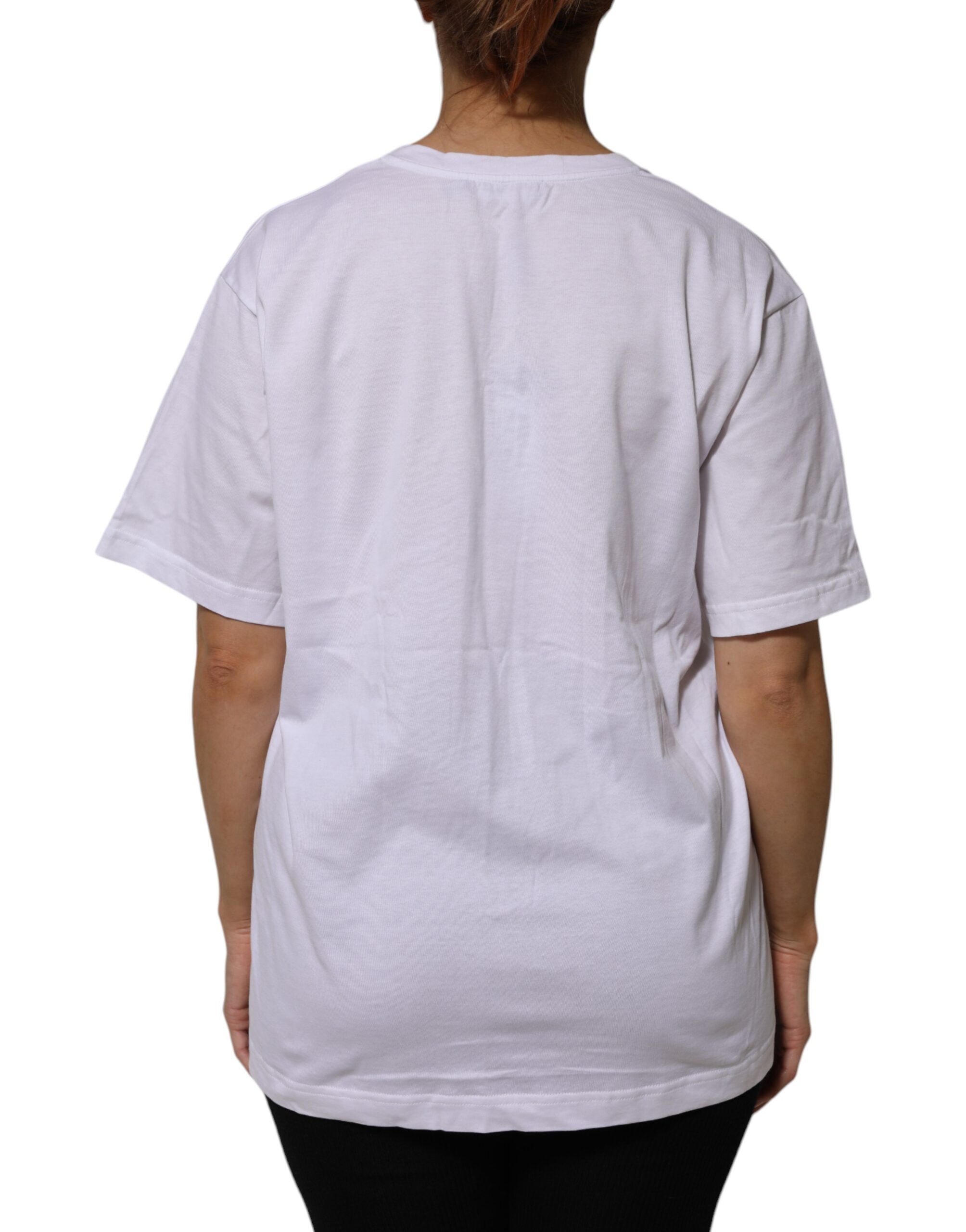 White Cotton Short Sleeves V-neck T-shirt - ventzia