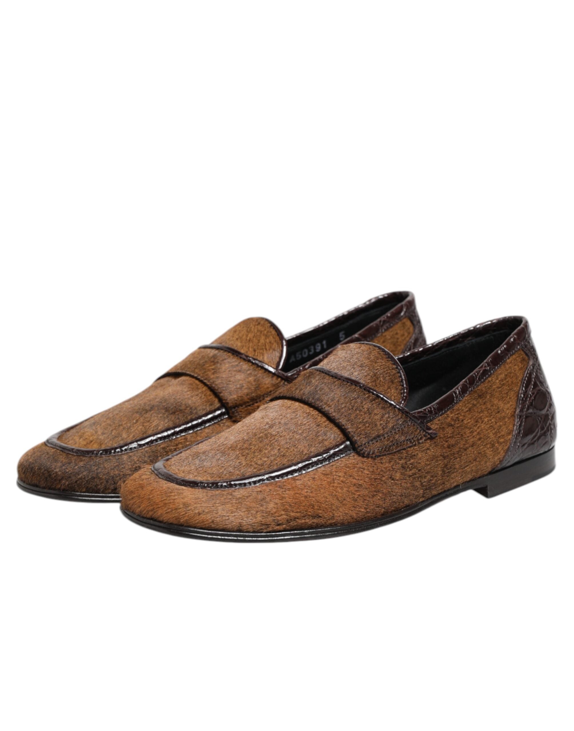 Brown Loafers Leather Slip On Men Dress Shoes - ventzia