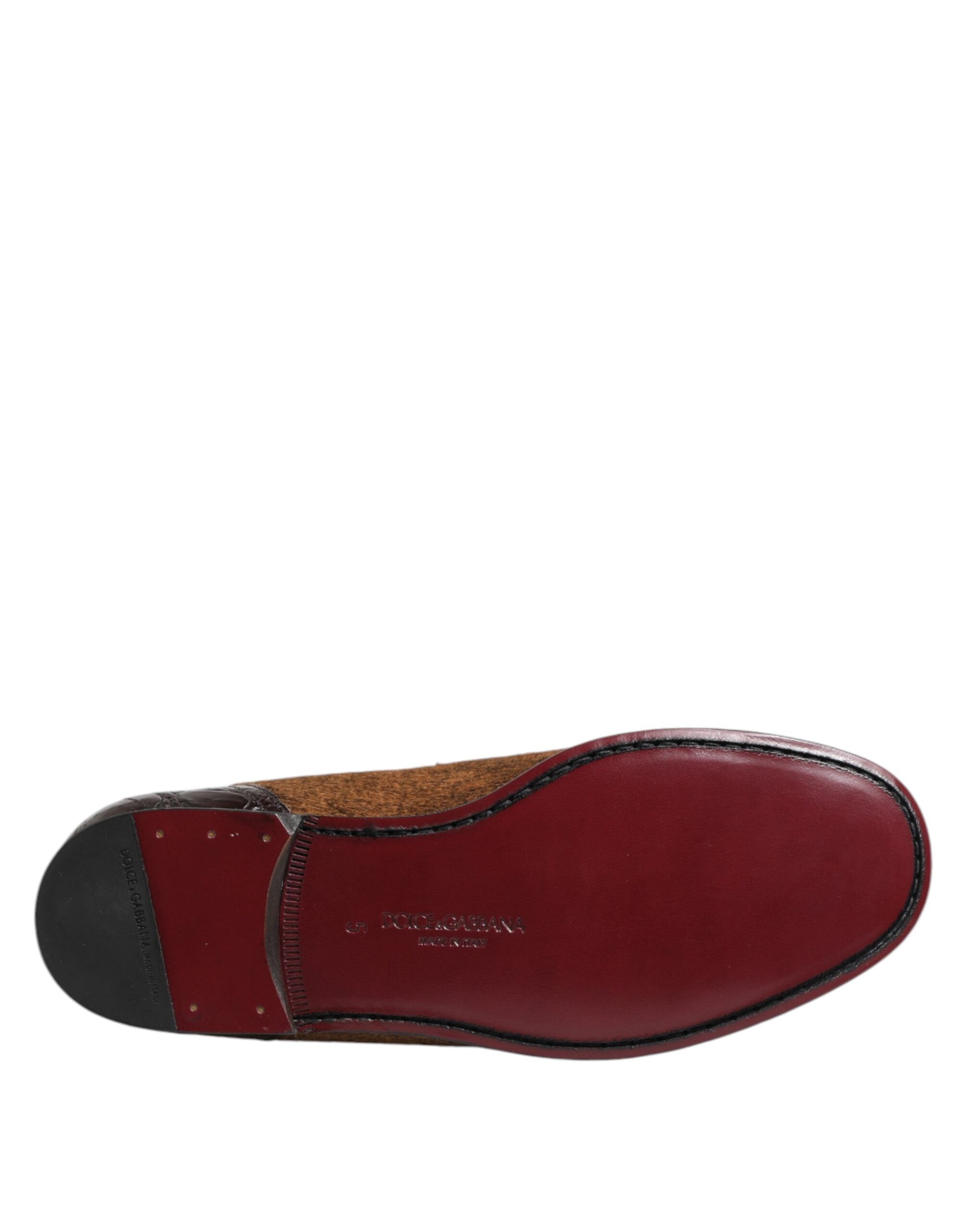 Brown Loafers Leather Slip On Men Dress Shoes - ventzia