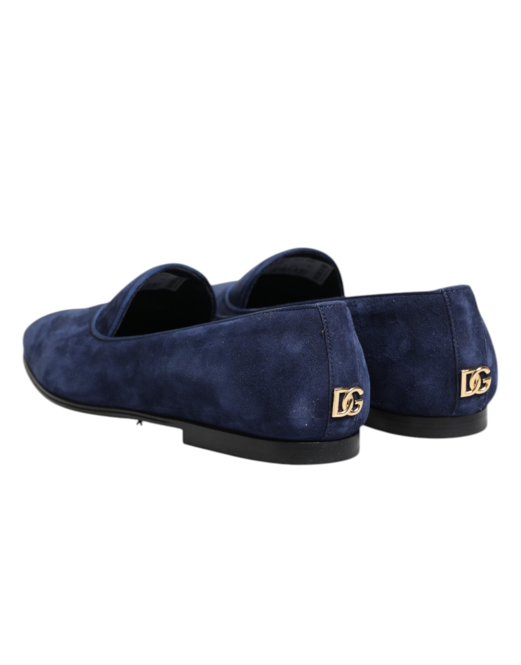 Blue Velvet DG Logo Loafers Formal Shoes - ventzia
