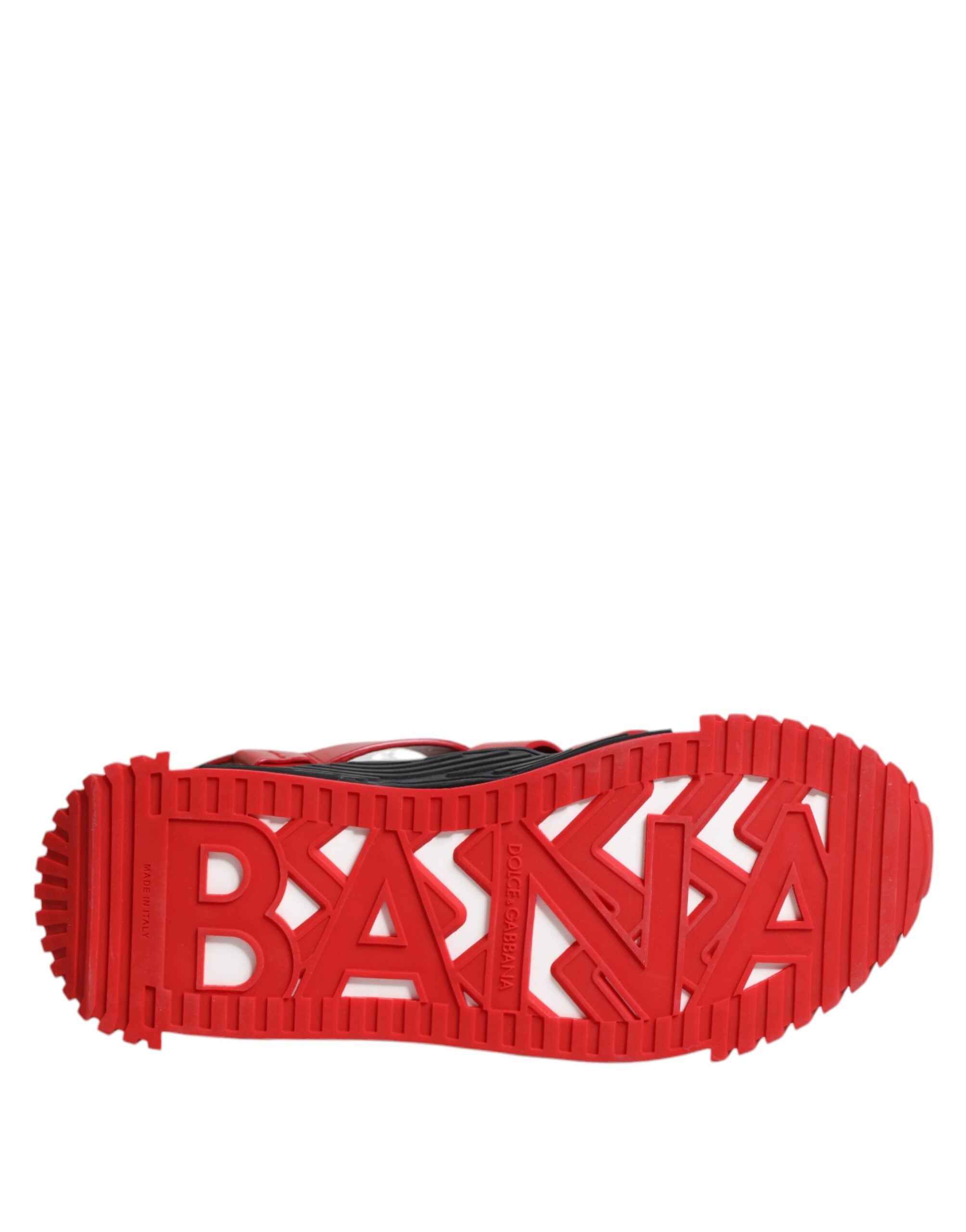 Red Black Leather Ankle Strap Sandals Shoes - ventzia
