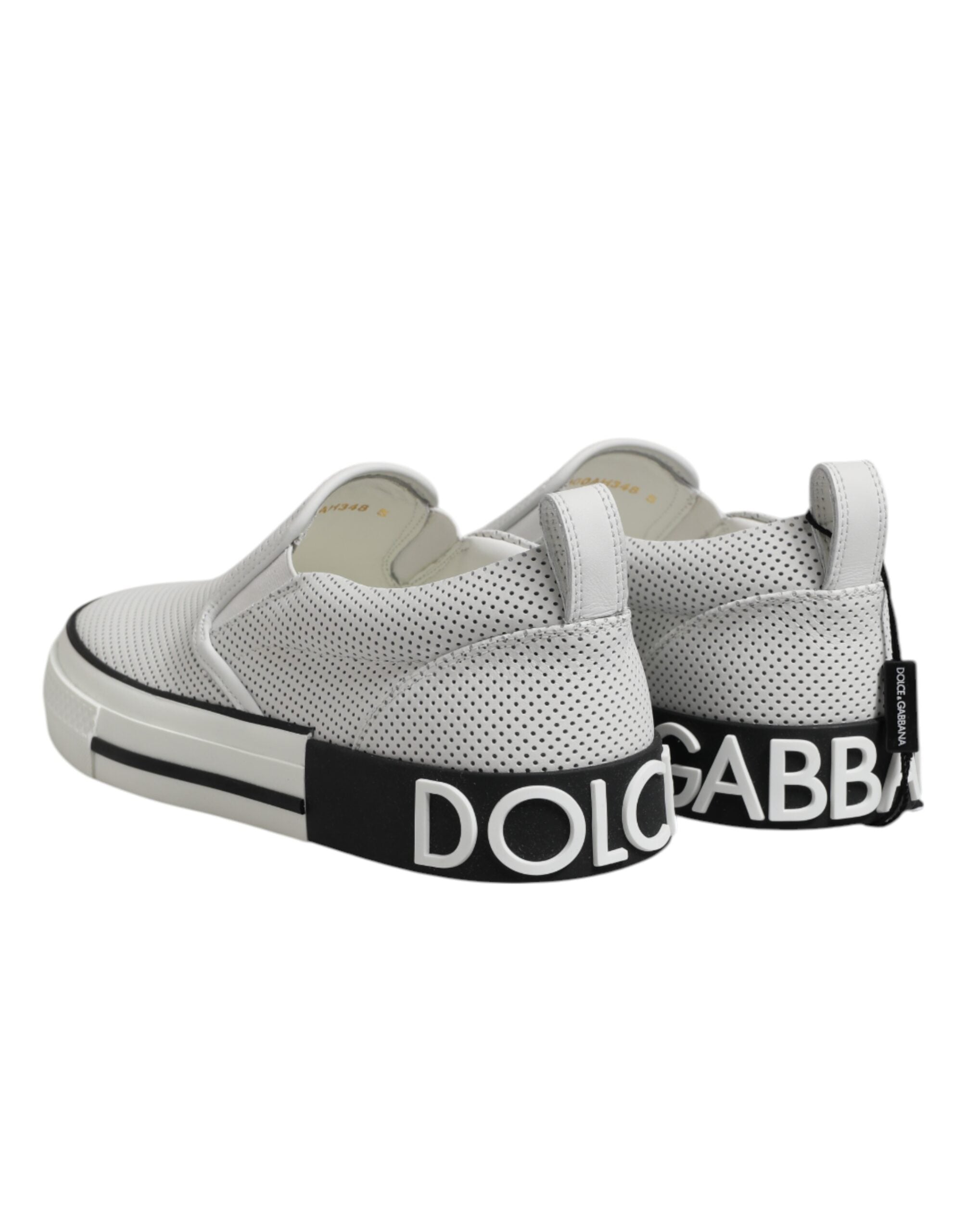 White Dotted Leather Slip On Men Sneakers Shoes - ventzia