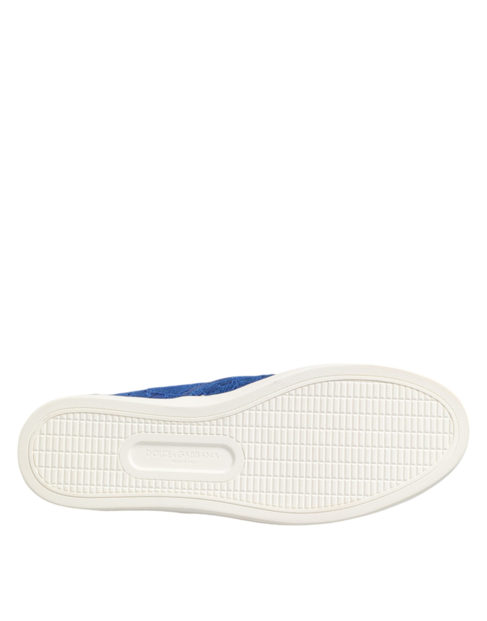 Blue Leather Lace Slip On Sneaker Shoes - ventzia