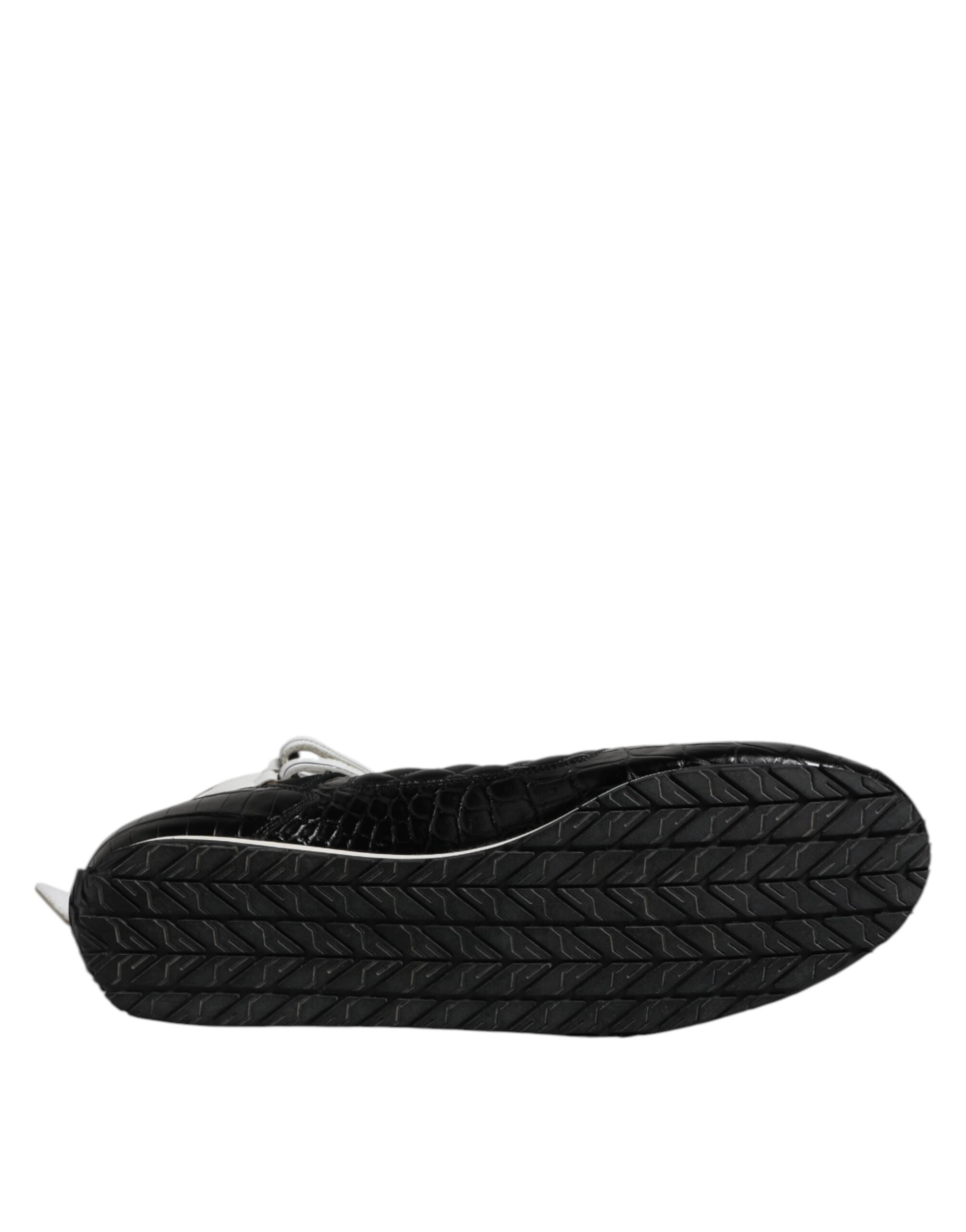 Black Quilted Leather Lace Up Sneakers Shoes - ventzia