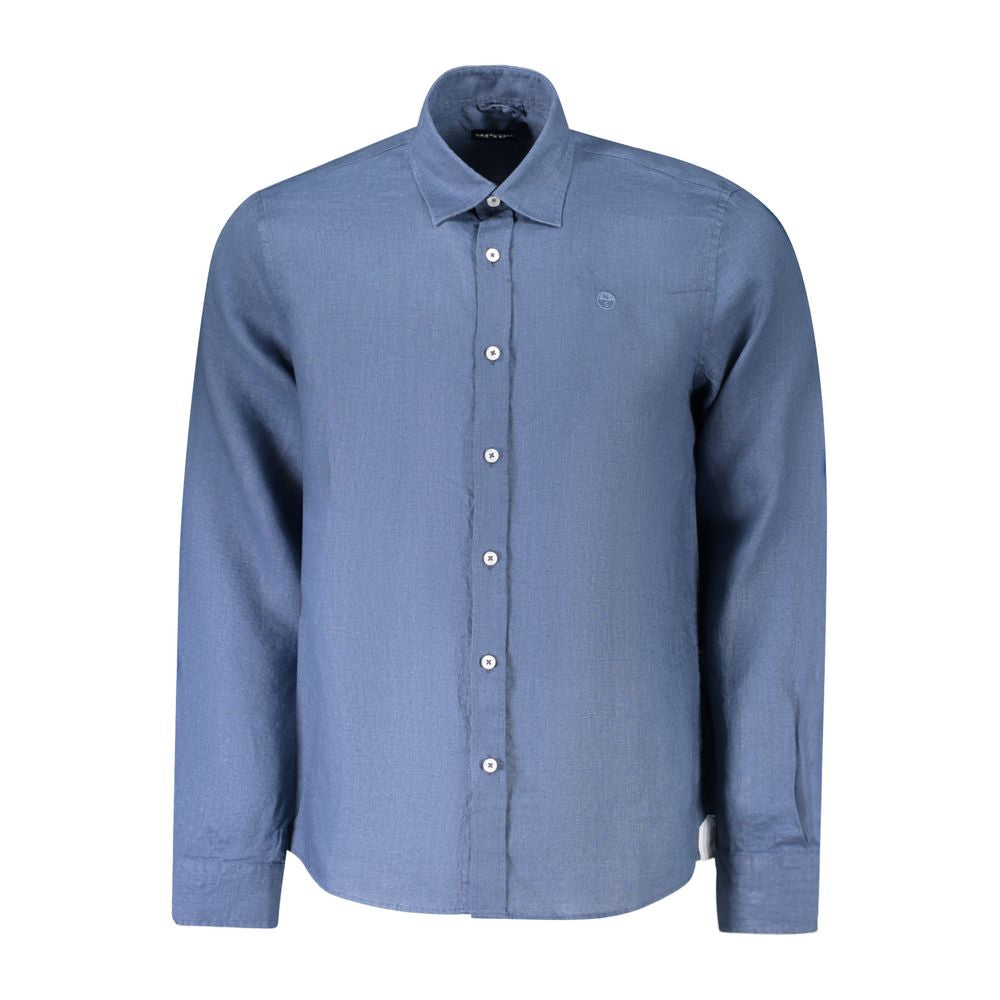 Blue Linen Men's Shirt - ventzia