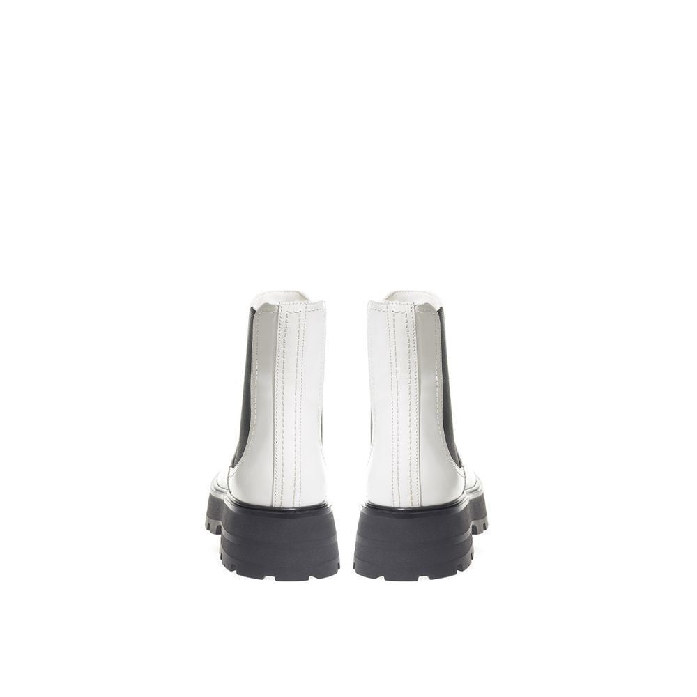 Black And White Leather Boot - ventzia