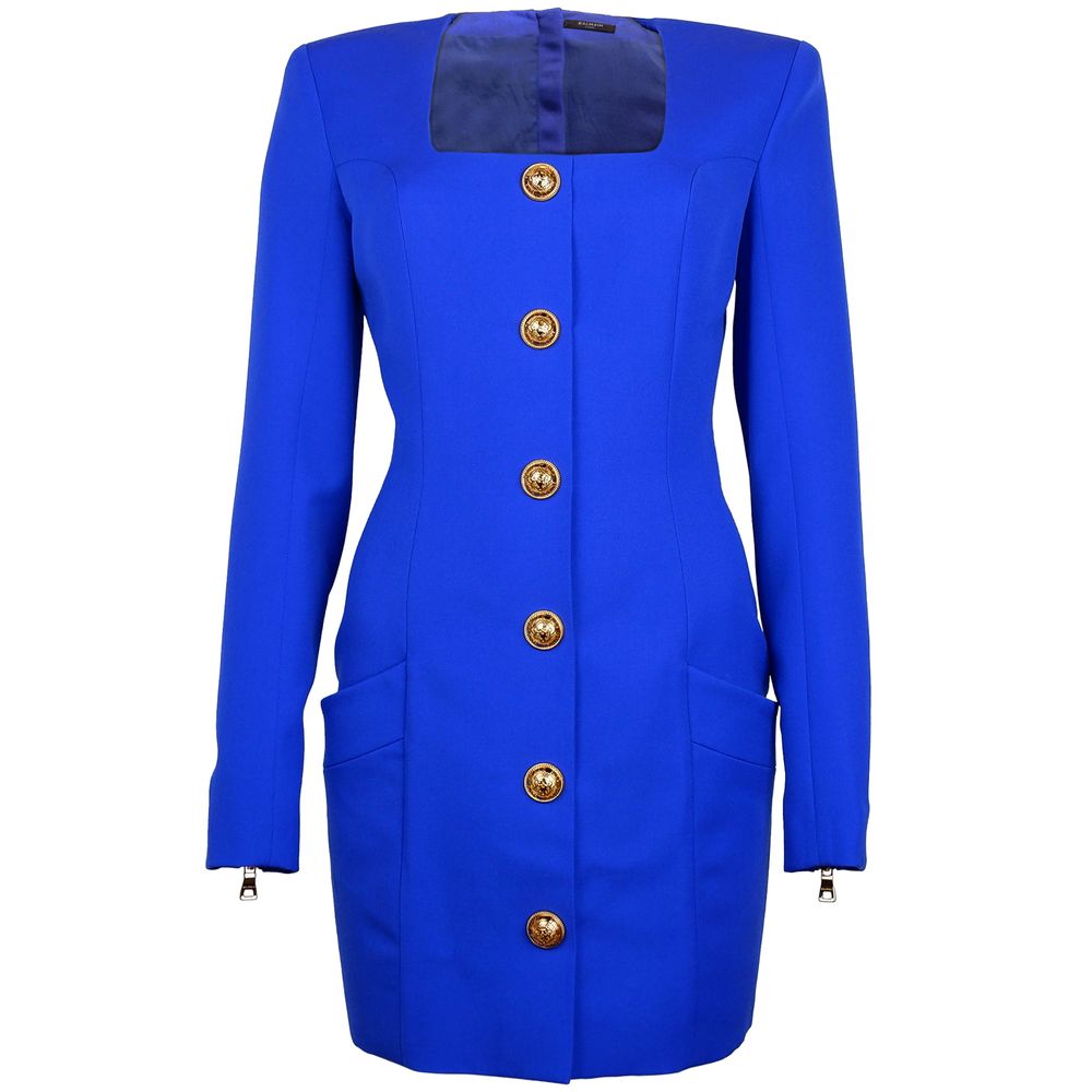 Blue Wool Dress - ventzia