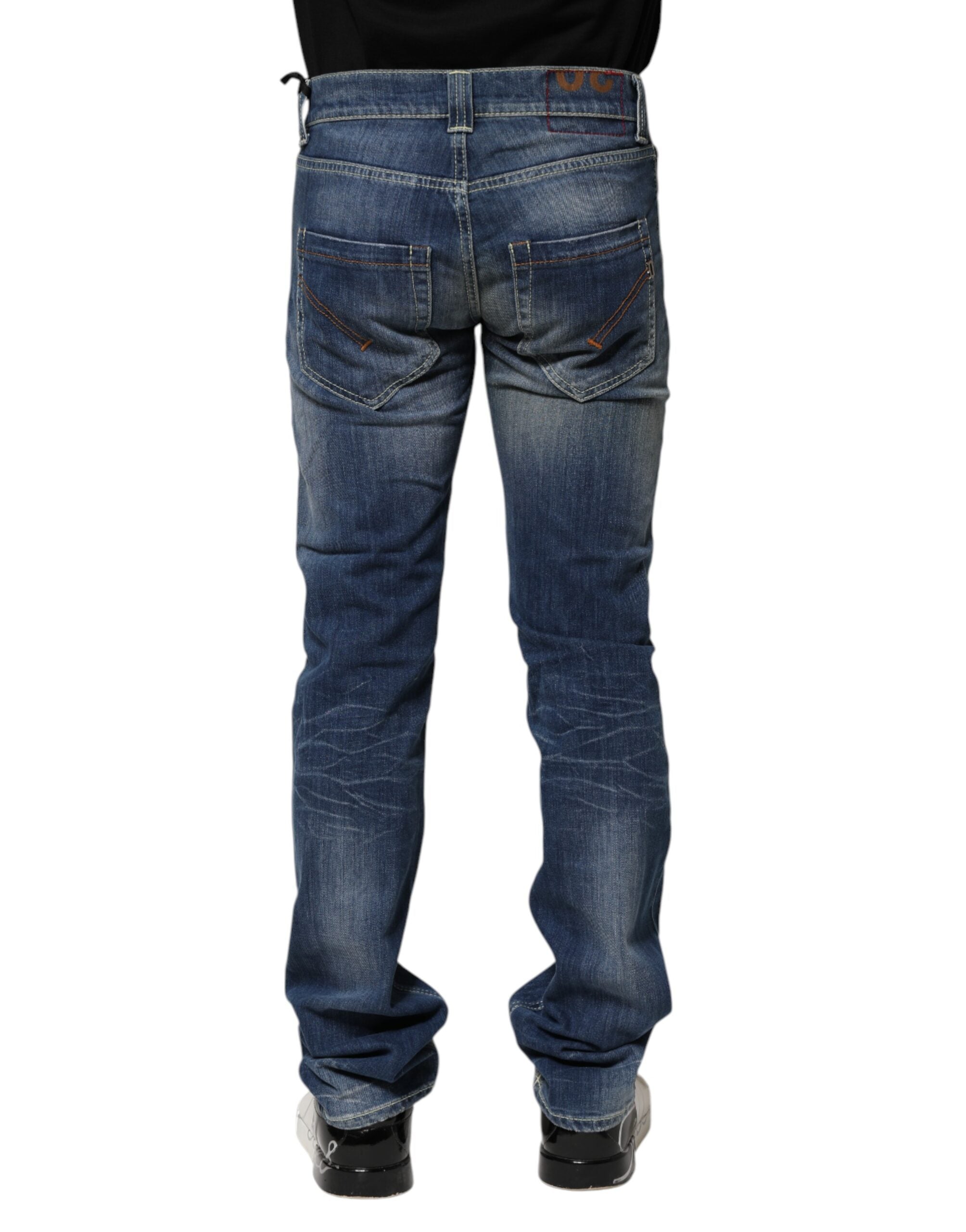 Blue Washed Skinny Fit Casual Men Denim Jeans - ventzia