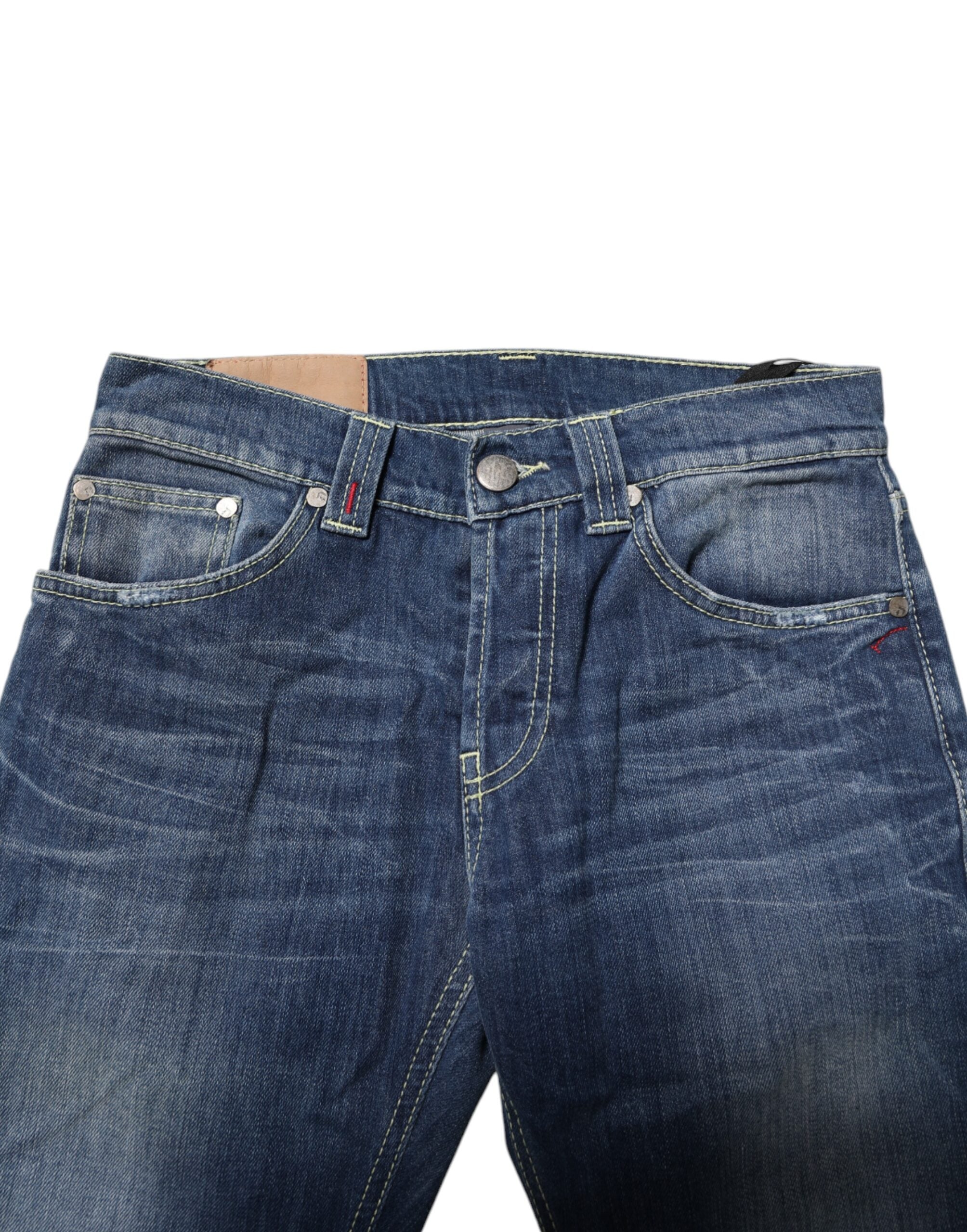 Blue Washed Skinny Fit Casual Men Denim Jeans - ventzia