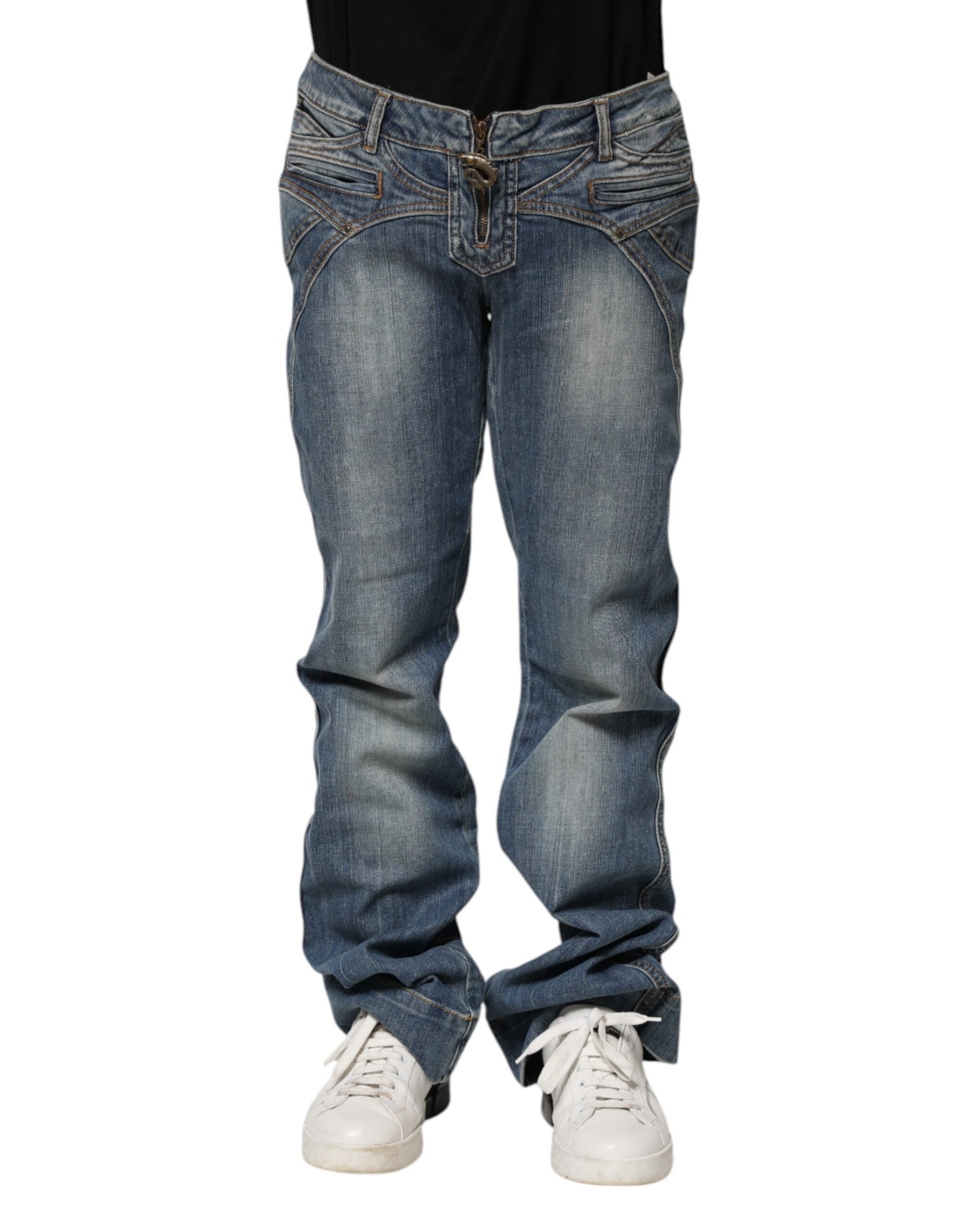 Blue Washed Straight Fit Men Denim Jeans - ventzia
