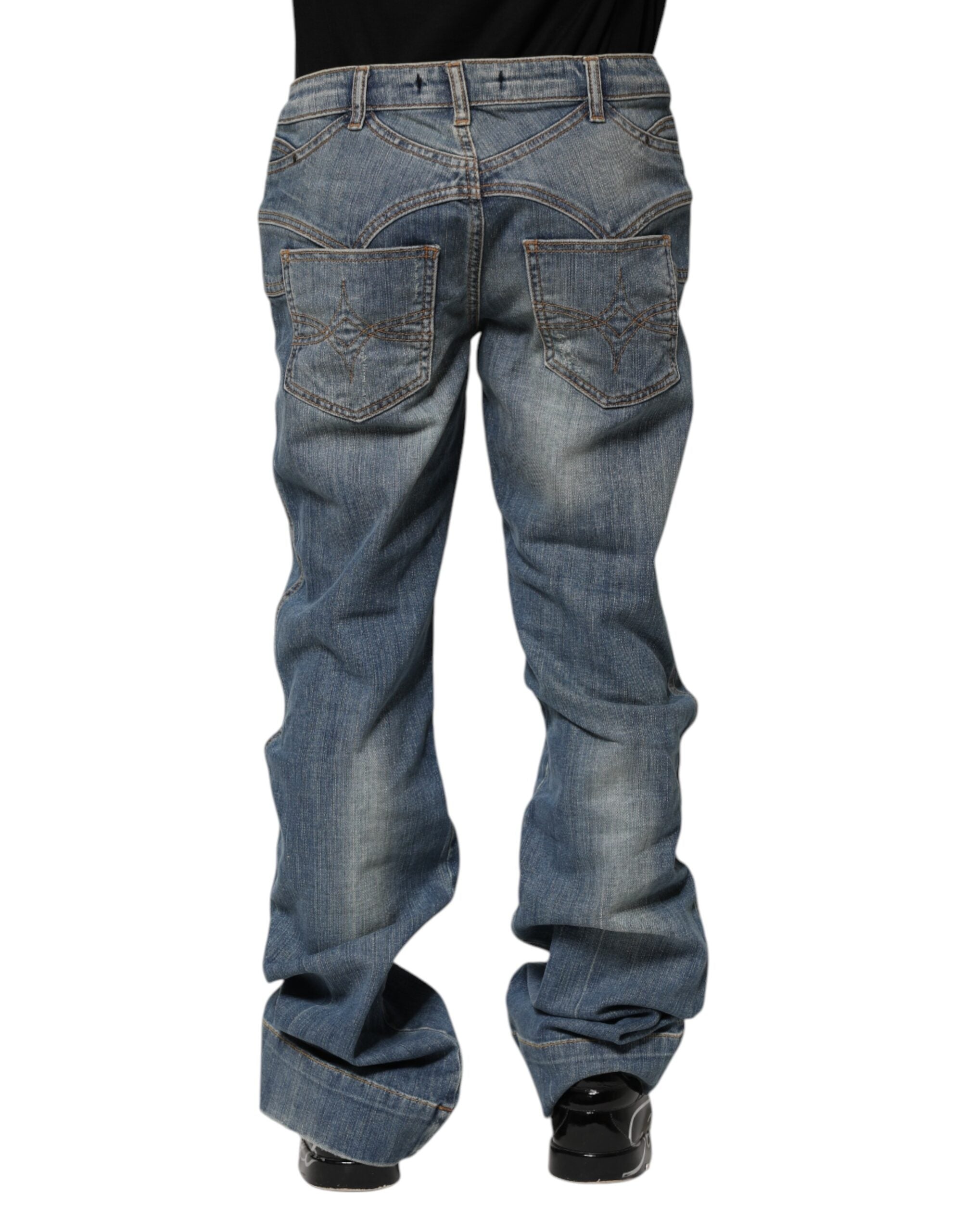 Blue Washed Straight Fit Men Denim Jeans - ventzia