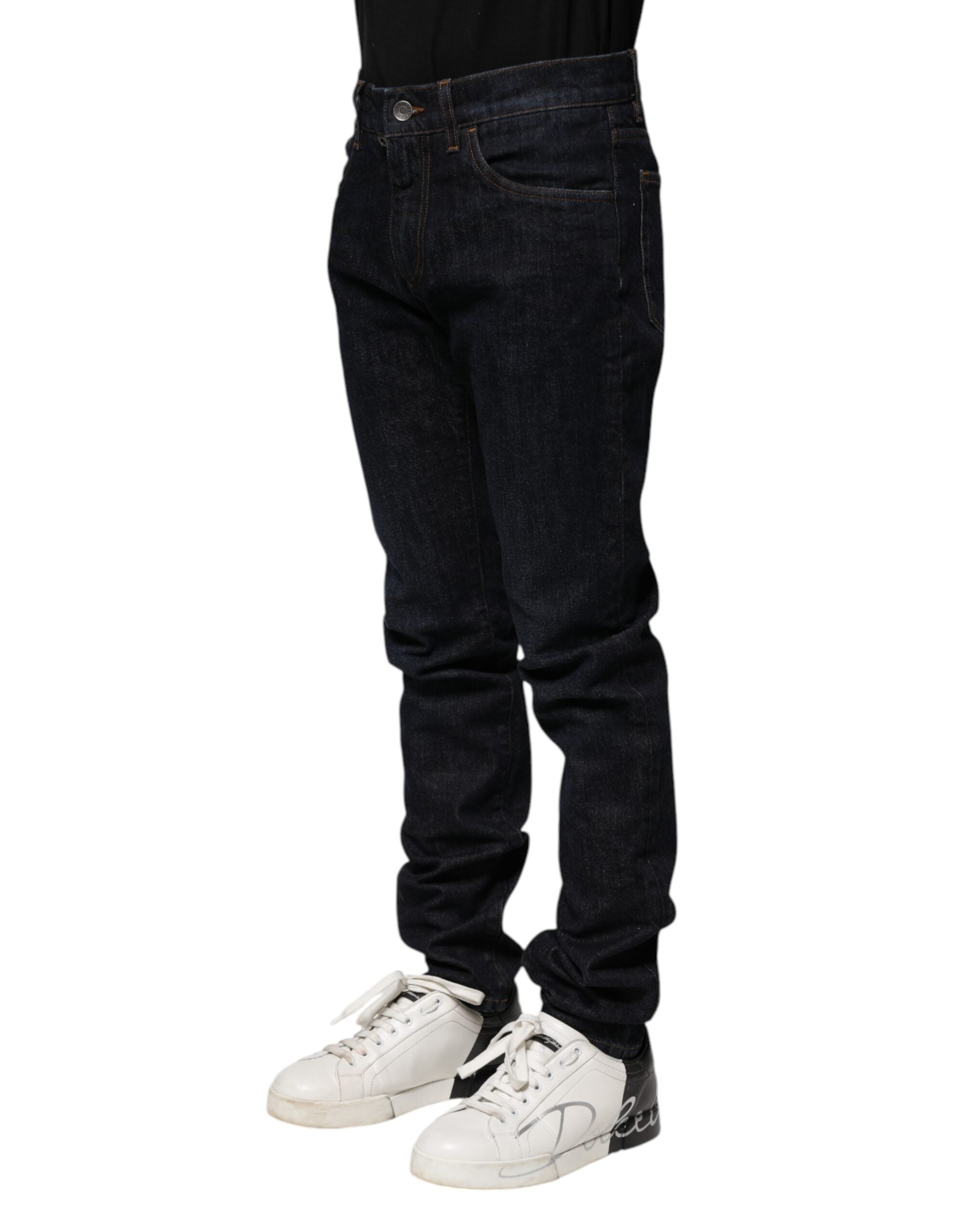Black Cotton Skinny Denim Men Jeans - ventzia