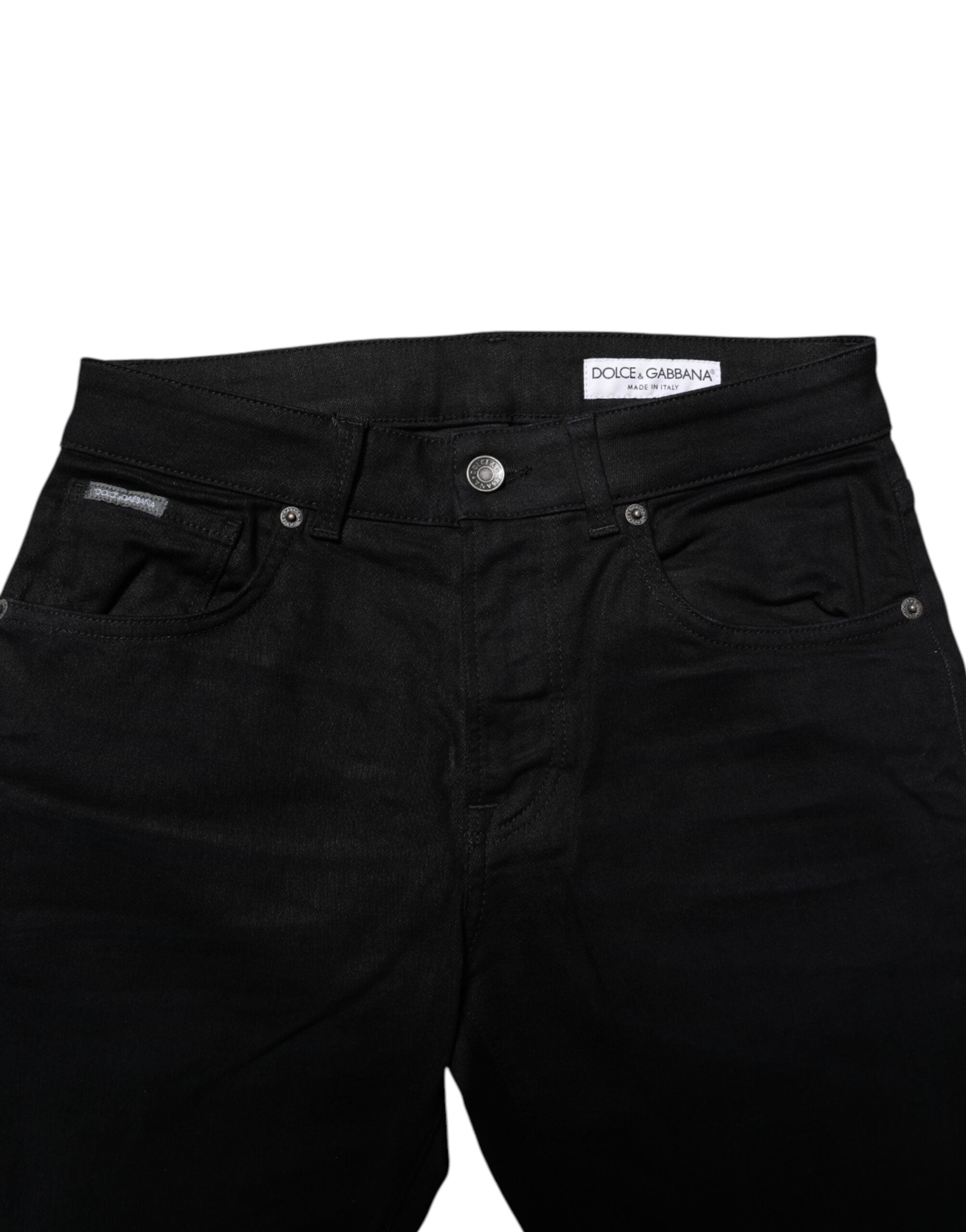 Black Cotton Skinny Denim Jeans - ventzia
