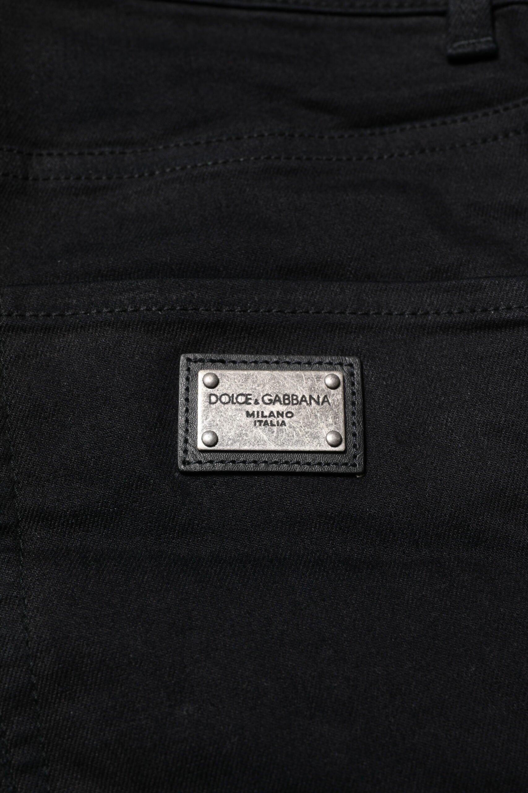 Black Cotton Skinny Denim Jeans - ventzia