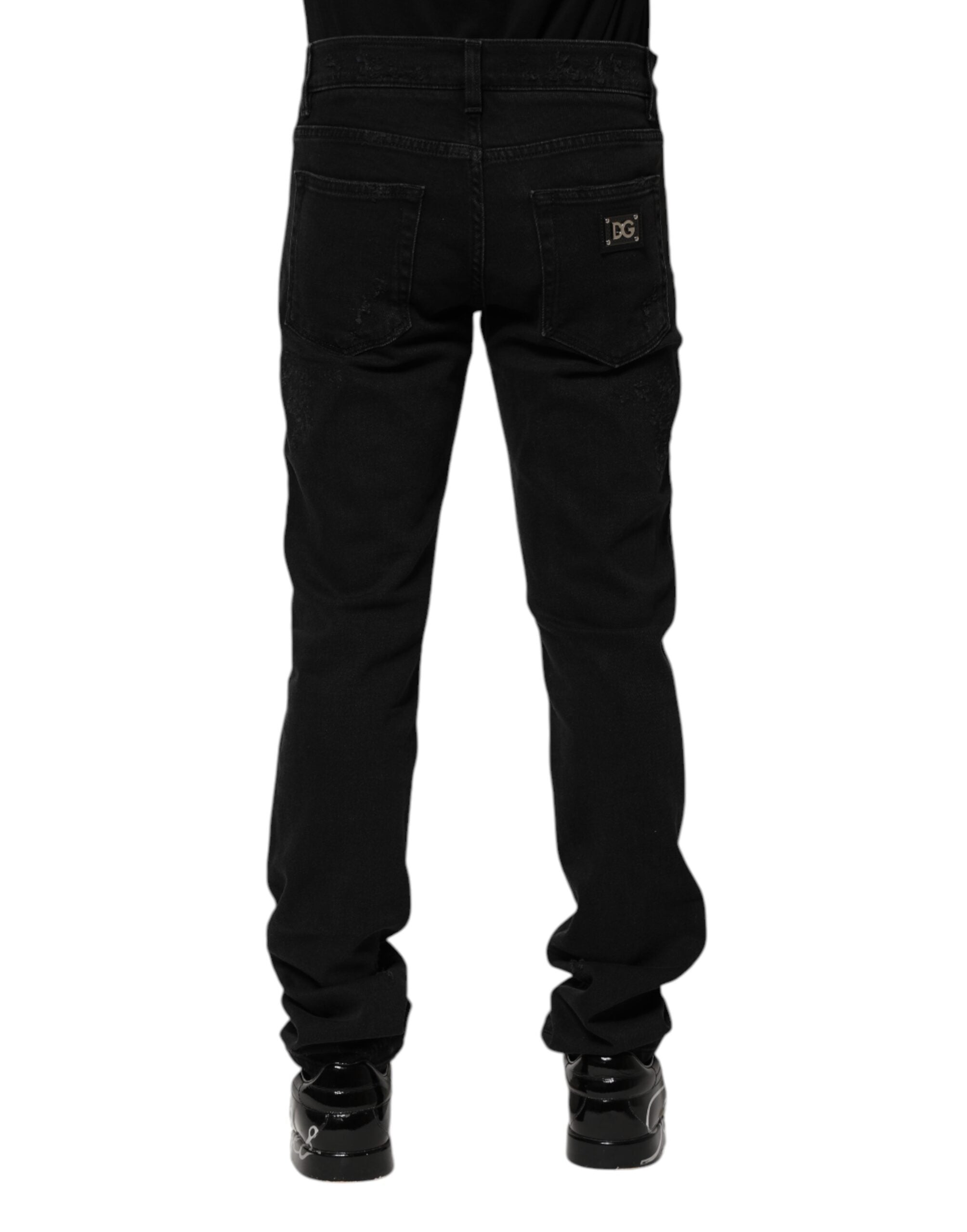 Black Cotton Skinny Men Denim Jeans - ventzia