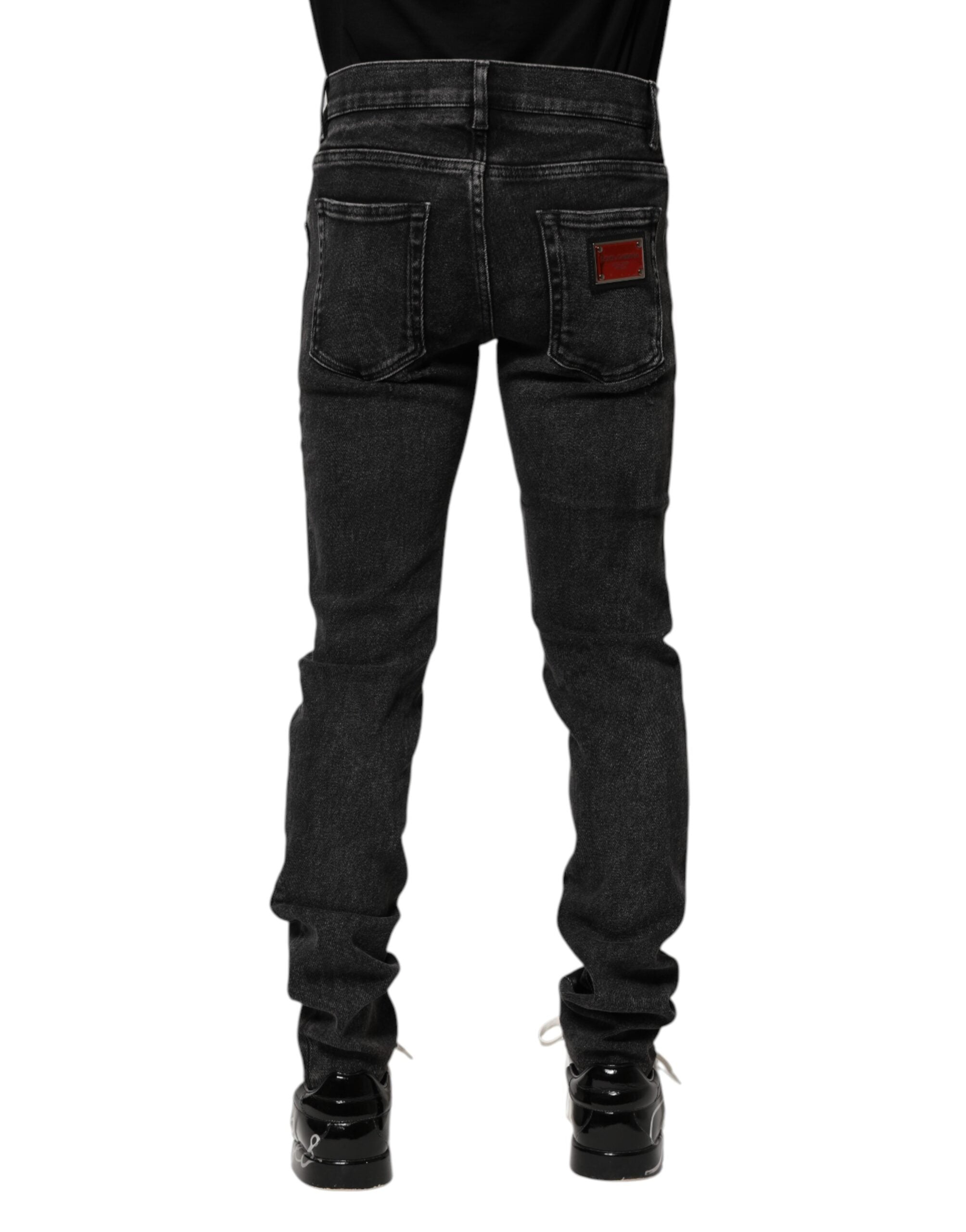 Black Cotton Skinny Men Denim Jeans - ventzia