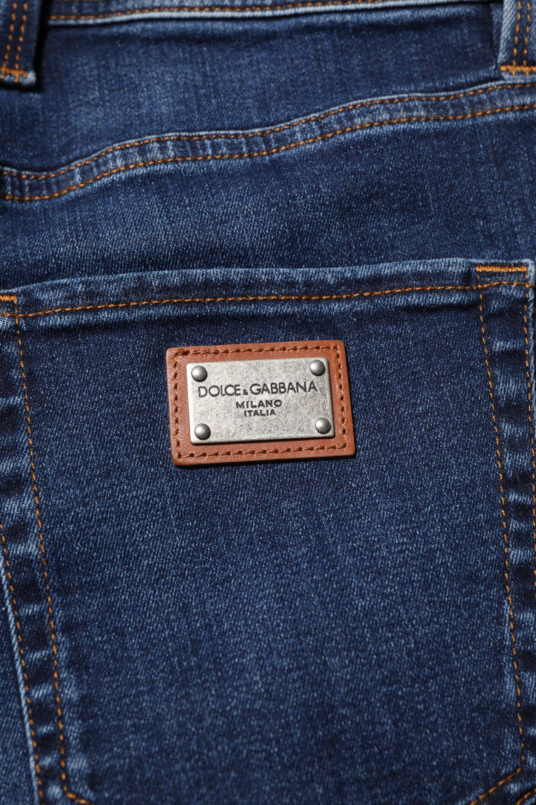 Dark Blue Cotton Skinny Denim Jeans - ventzia