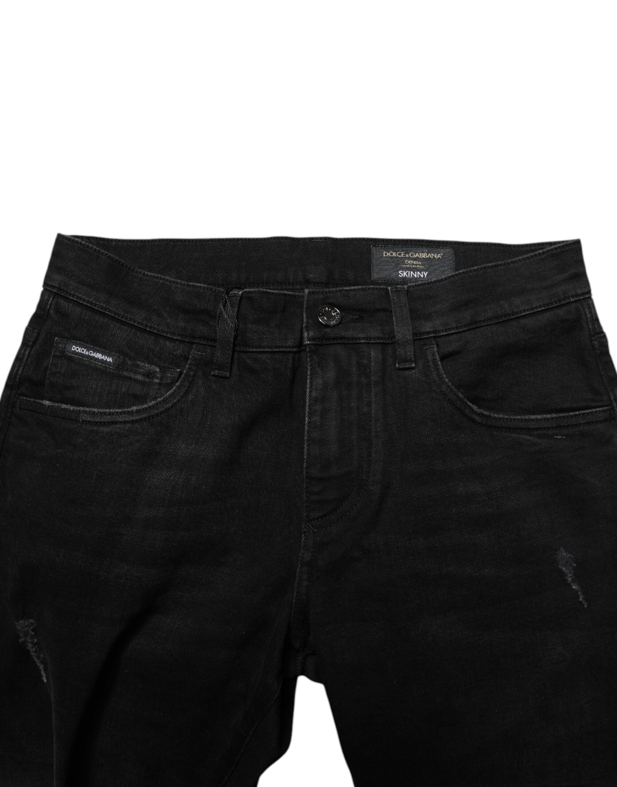 Black Cotton Skinny Men Denim Jeans - ventzia