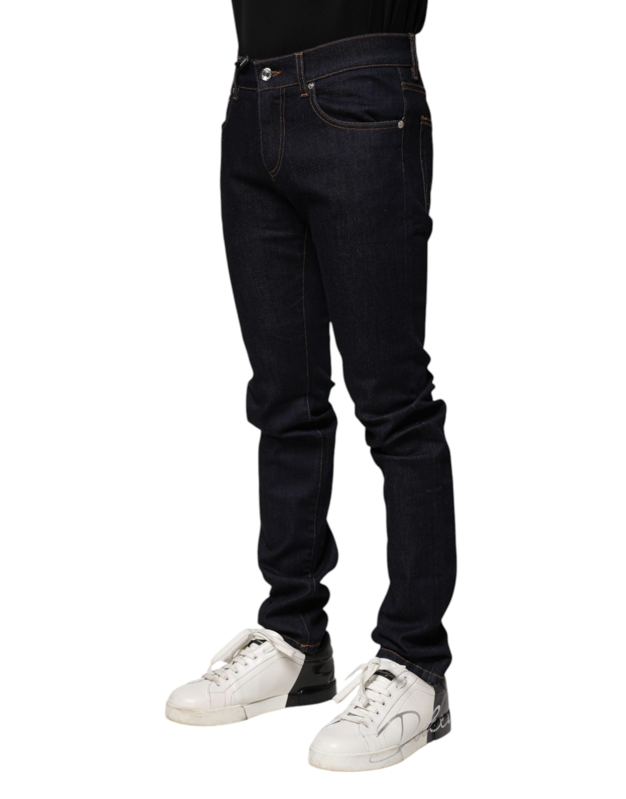 Black Cotton Skinny Men Denim Jeans - ventzia