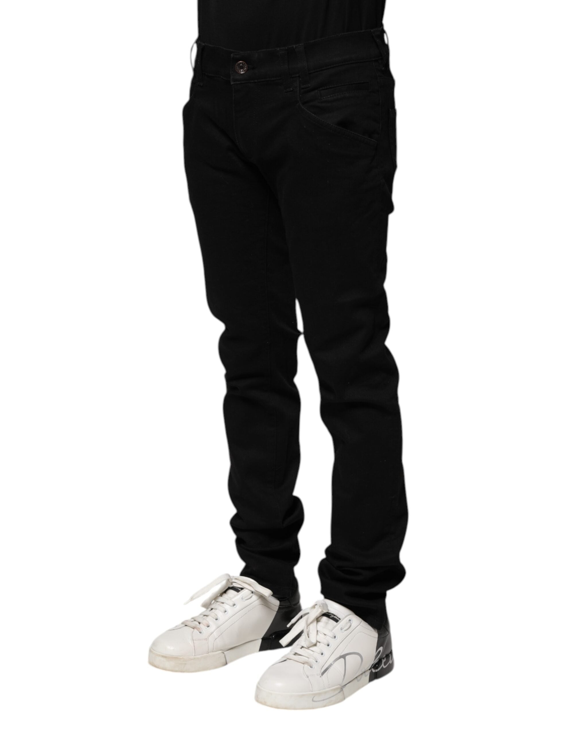 Black Cotton Skinny Men Denim Jeans - ventzia