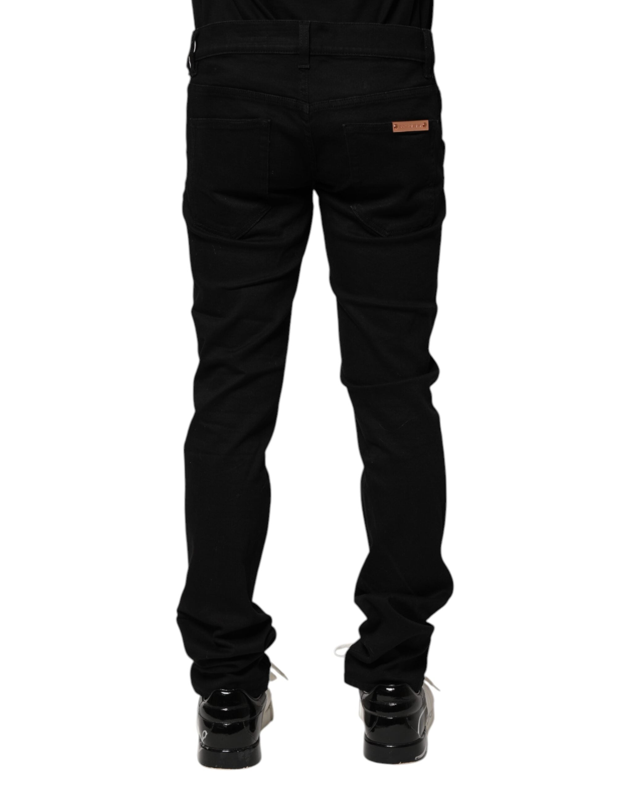 Black Cotton Skinny Men Denim Jeans - ventzia