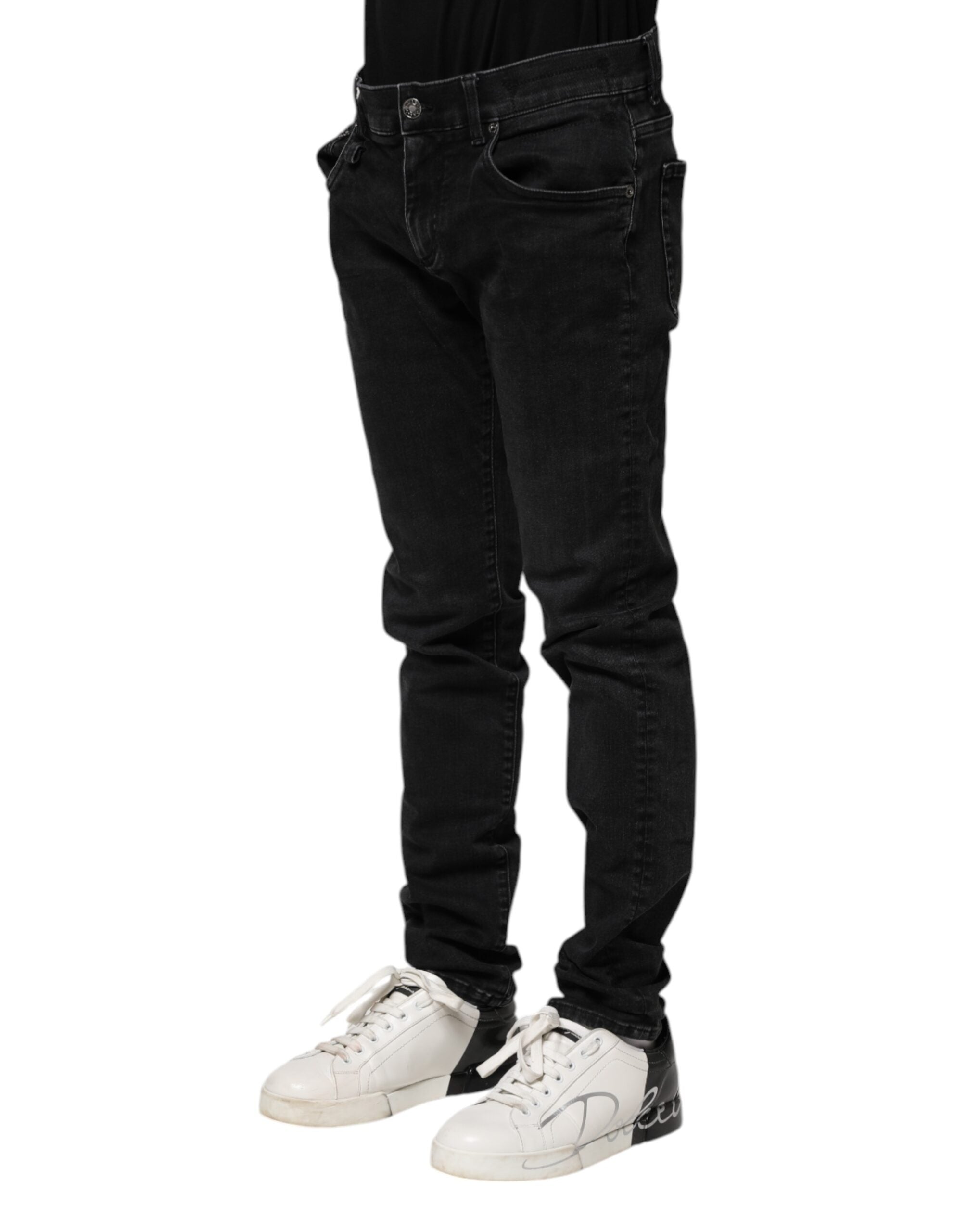 Black Cotton Skinny Men Denim Jeans - ventzia