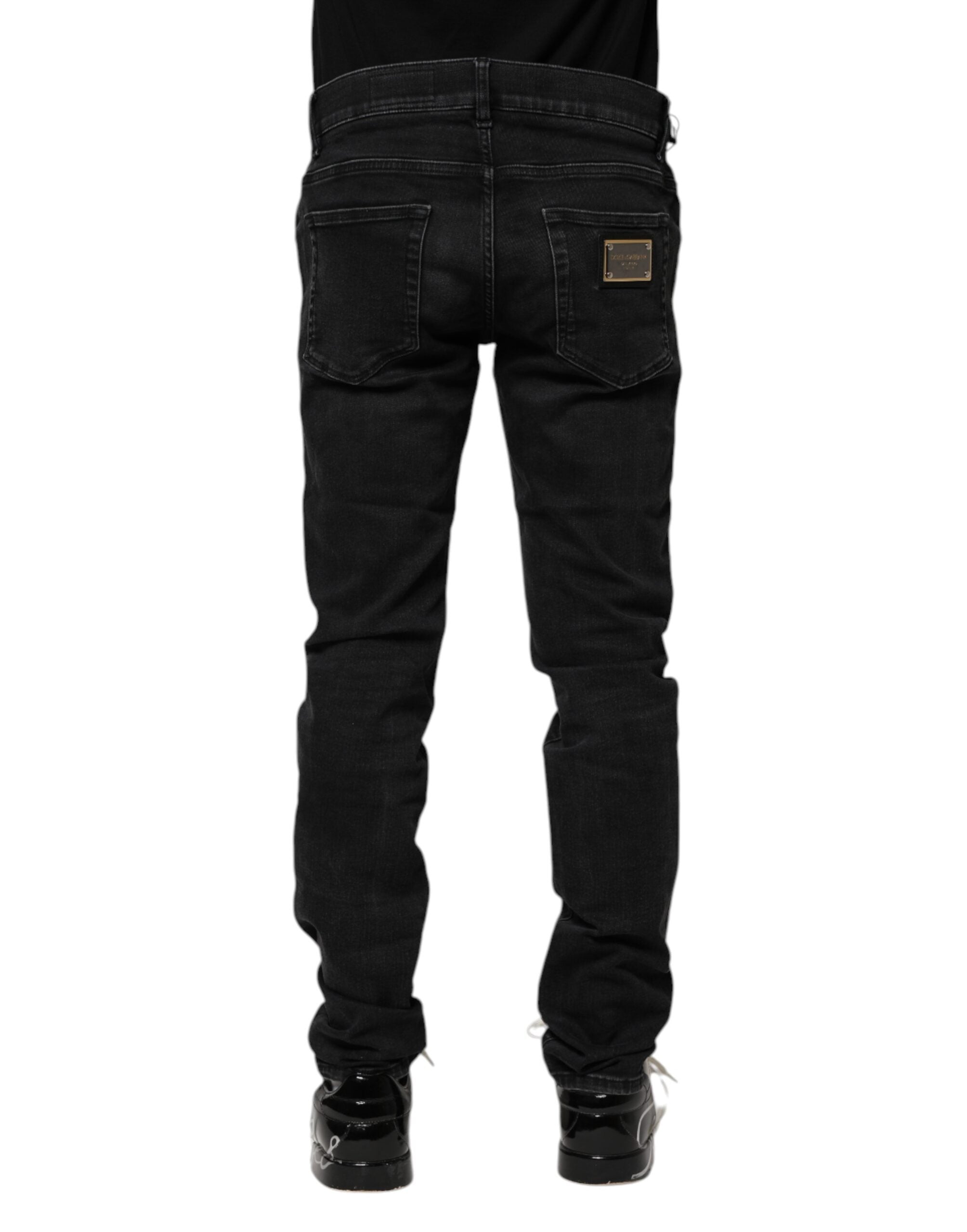 Black Cotton Skinny Men Denim Jeans - ventzia