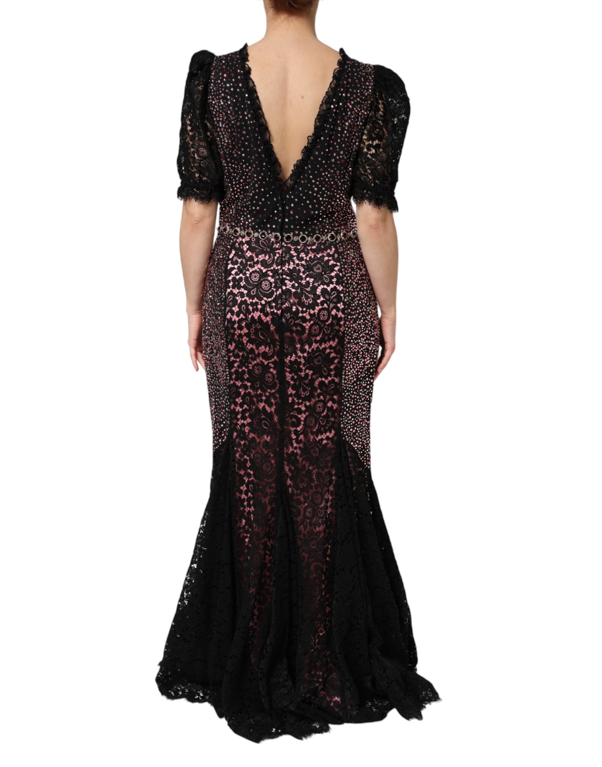 Multicolor Embellished Mermaid Gown Dress - ventzia