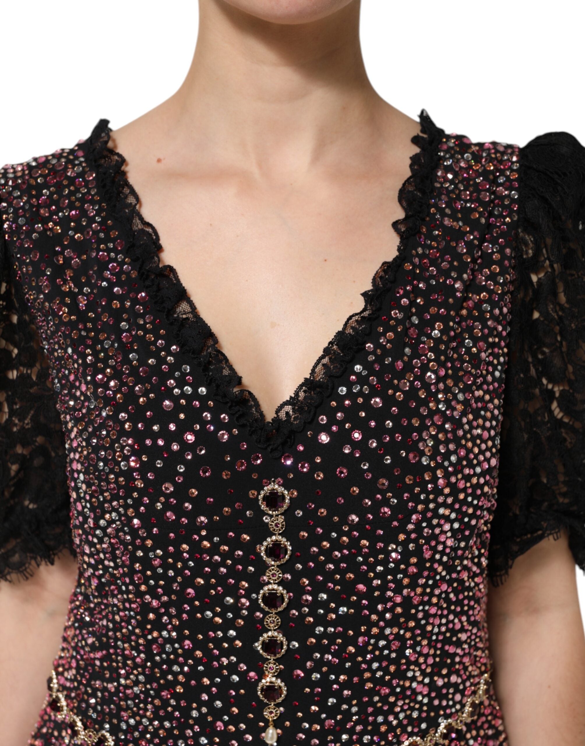 Multicolor Embellished Mermaid Gown Dress - ventzia