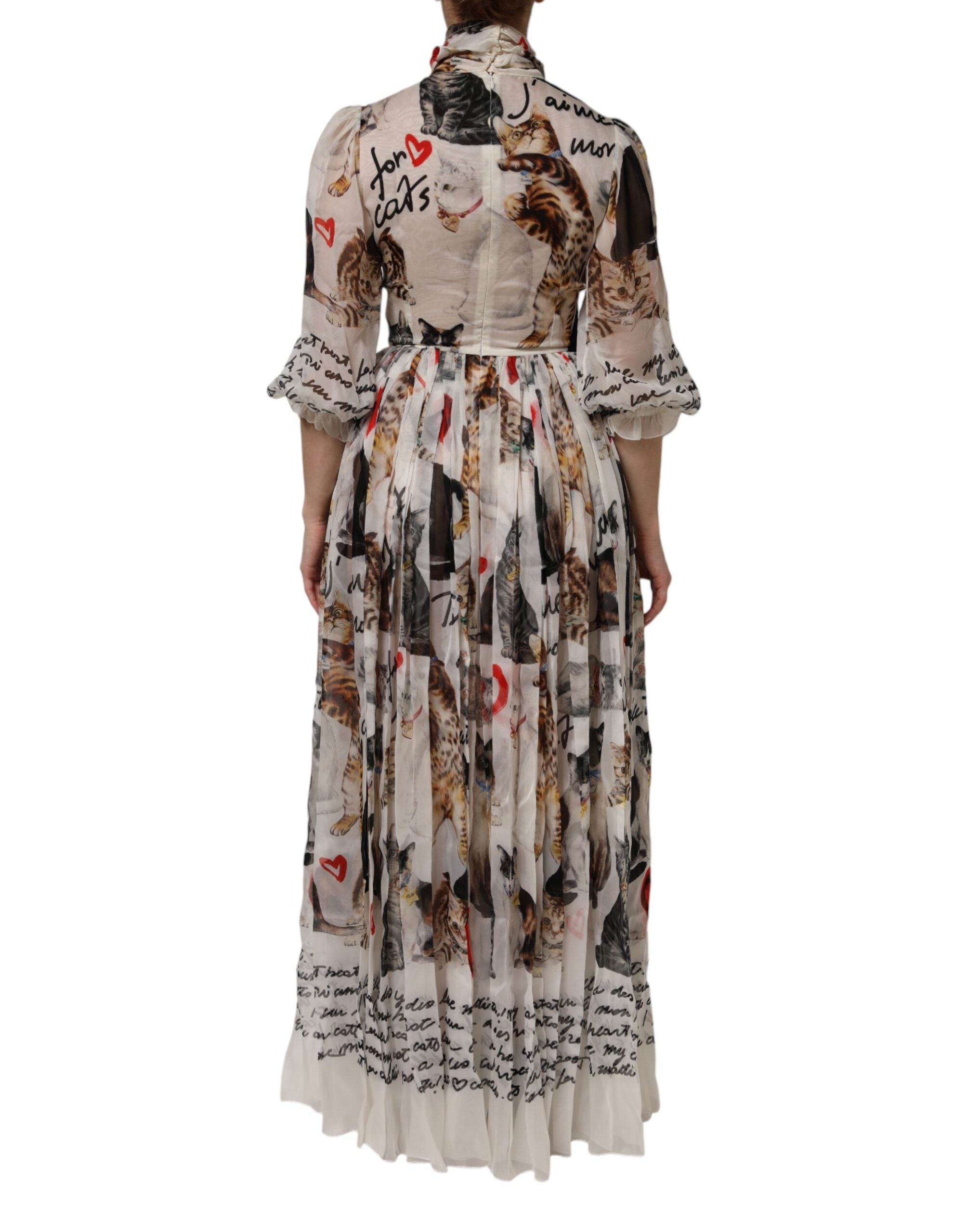 Multicolor Animal Print Silk Ascot Maxi Dress - ventzia