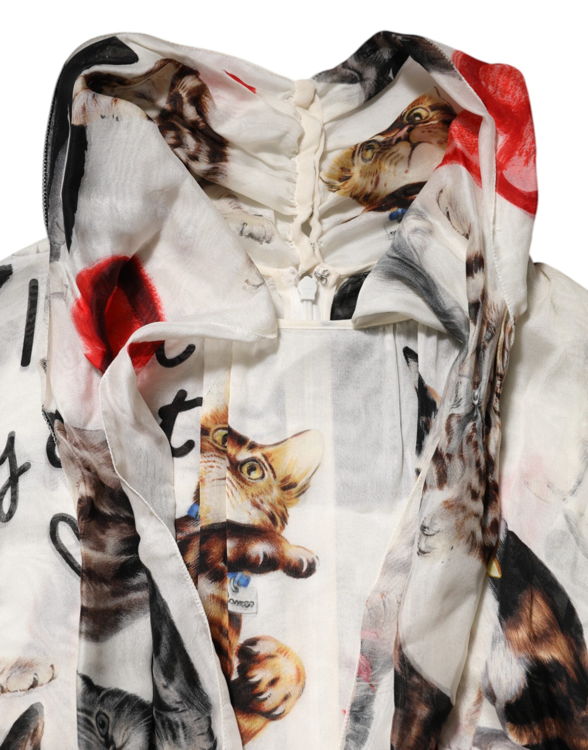 Multicolor Animal Print Silk Ascot Maxi Dress - ventzia