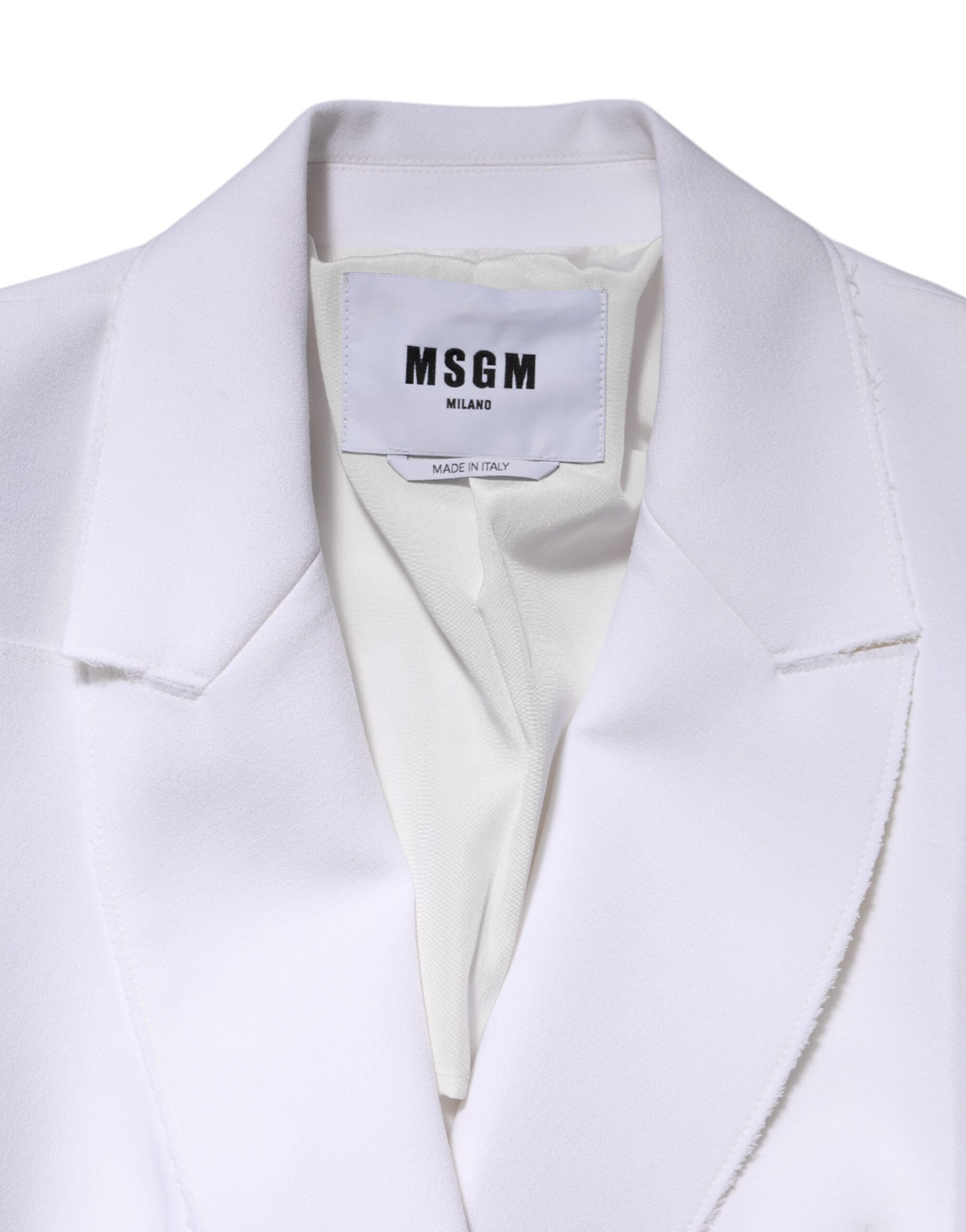 White Polyester Long Sleeves Ruffled Wrap Jacket - ventzia
