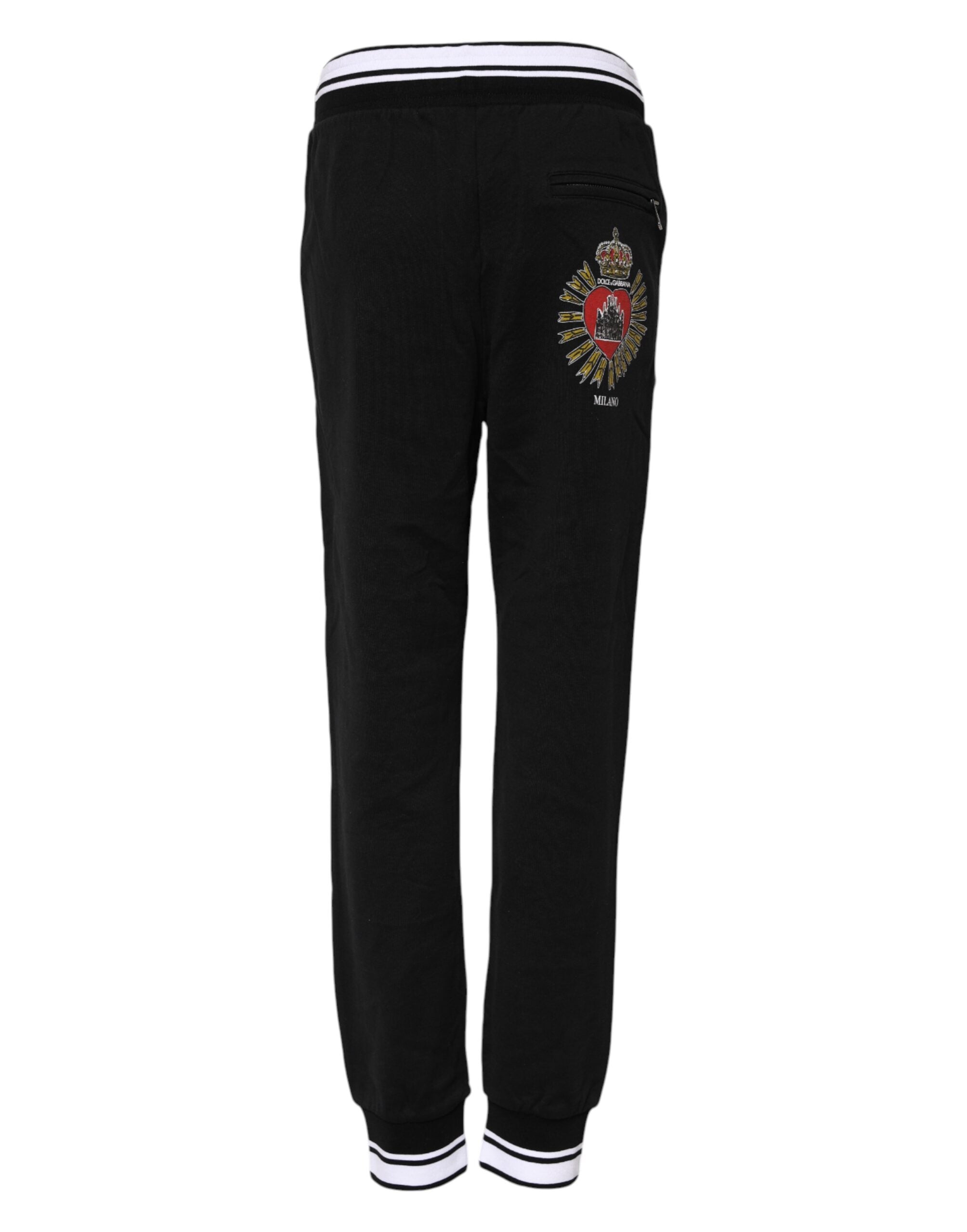 Black Cotton Mid Waist Jogger Pants - ventzia