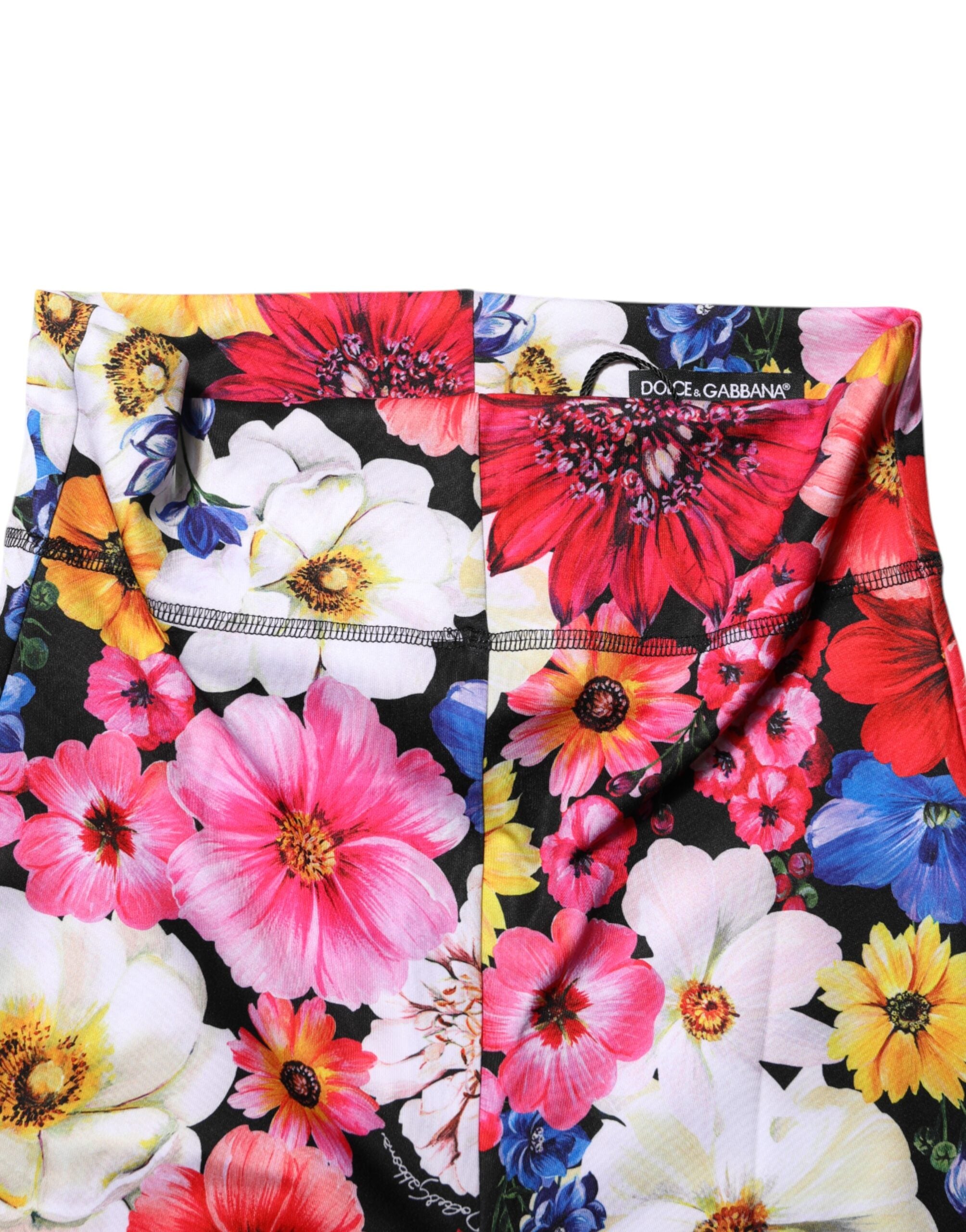 Multicolor Floral High Waist Leggings Pants - ventzia