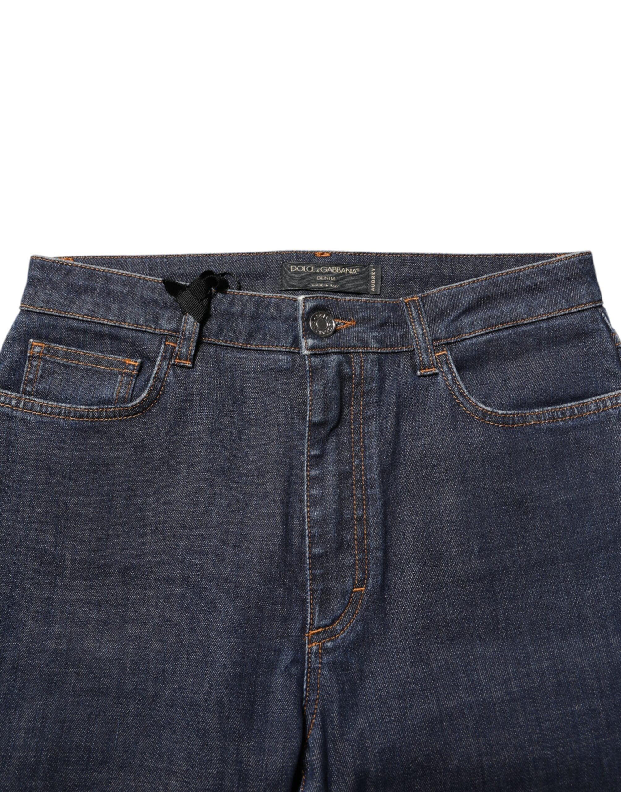 Blue Queen Patch AUDREY Mid Waist Denim Jeans - ventzia