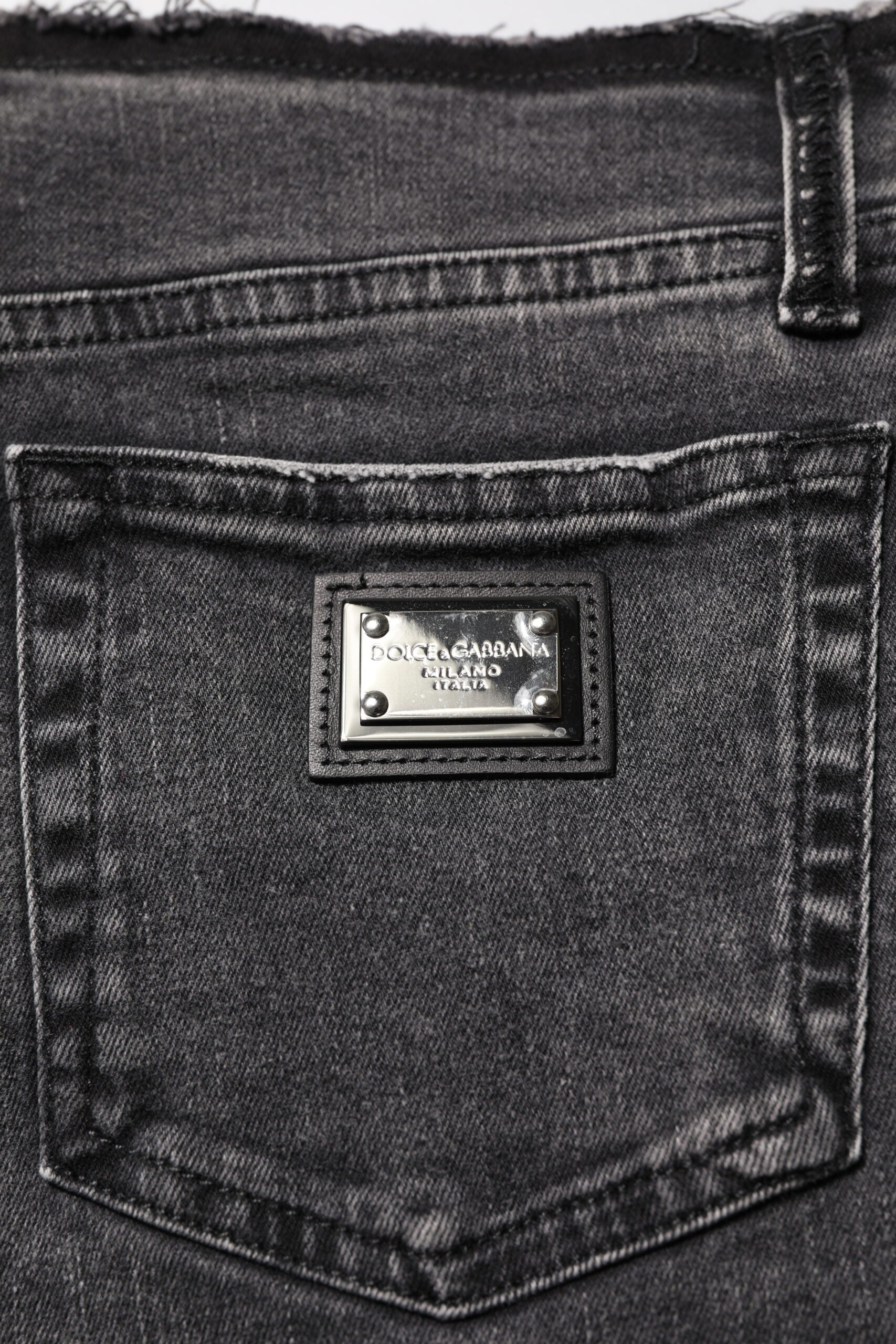 Gray Skinny Cotton Mid Waisted Denim Jeans - ventzia