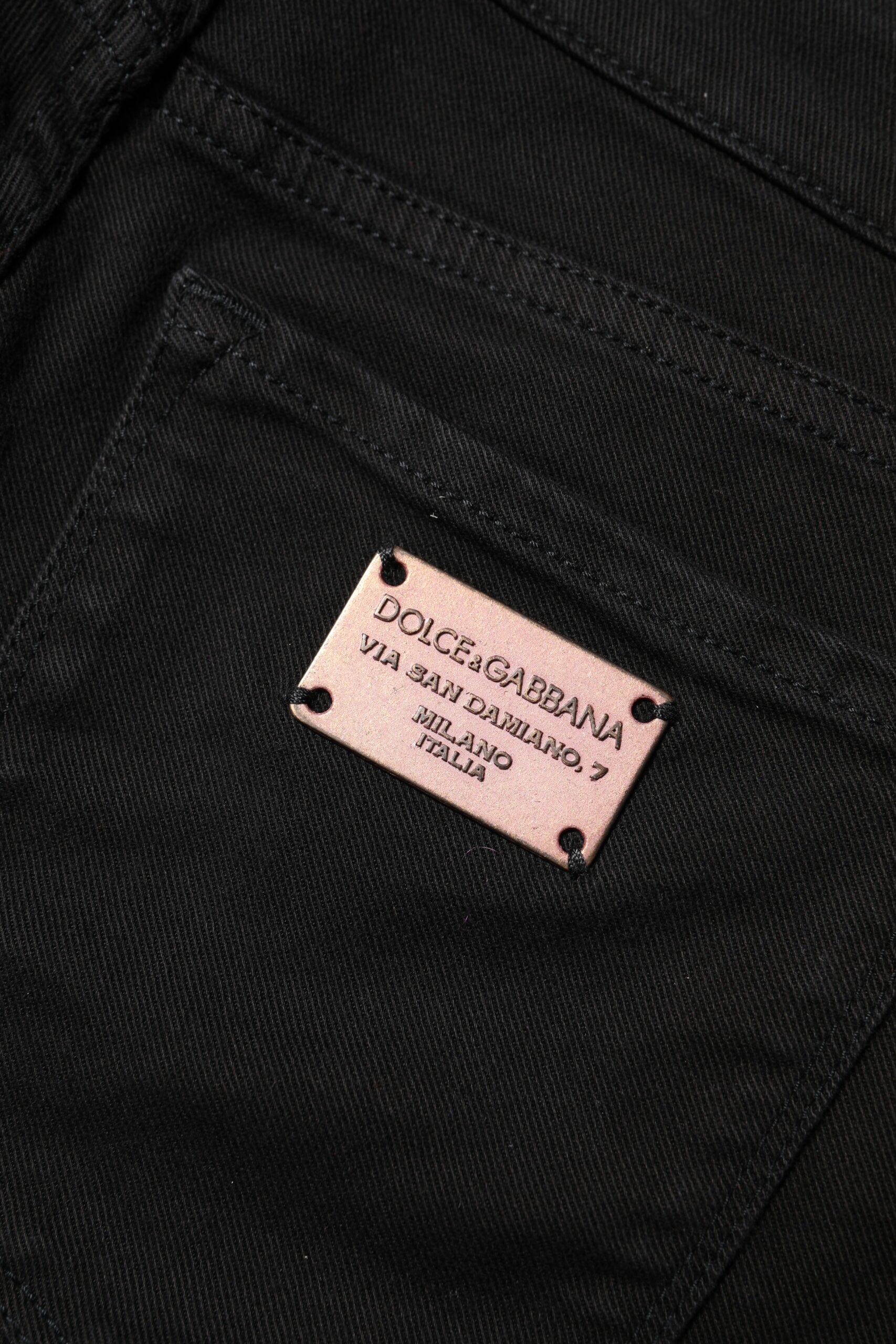 Black Cotton Skinny Mid Waisted Denim Jeans - ventzia
