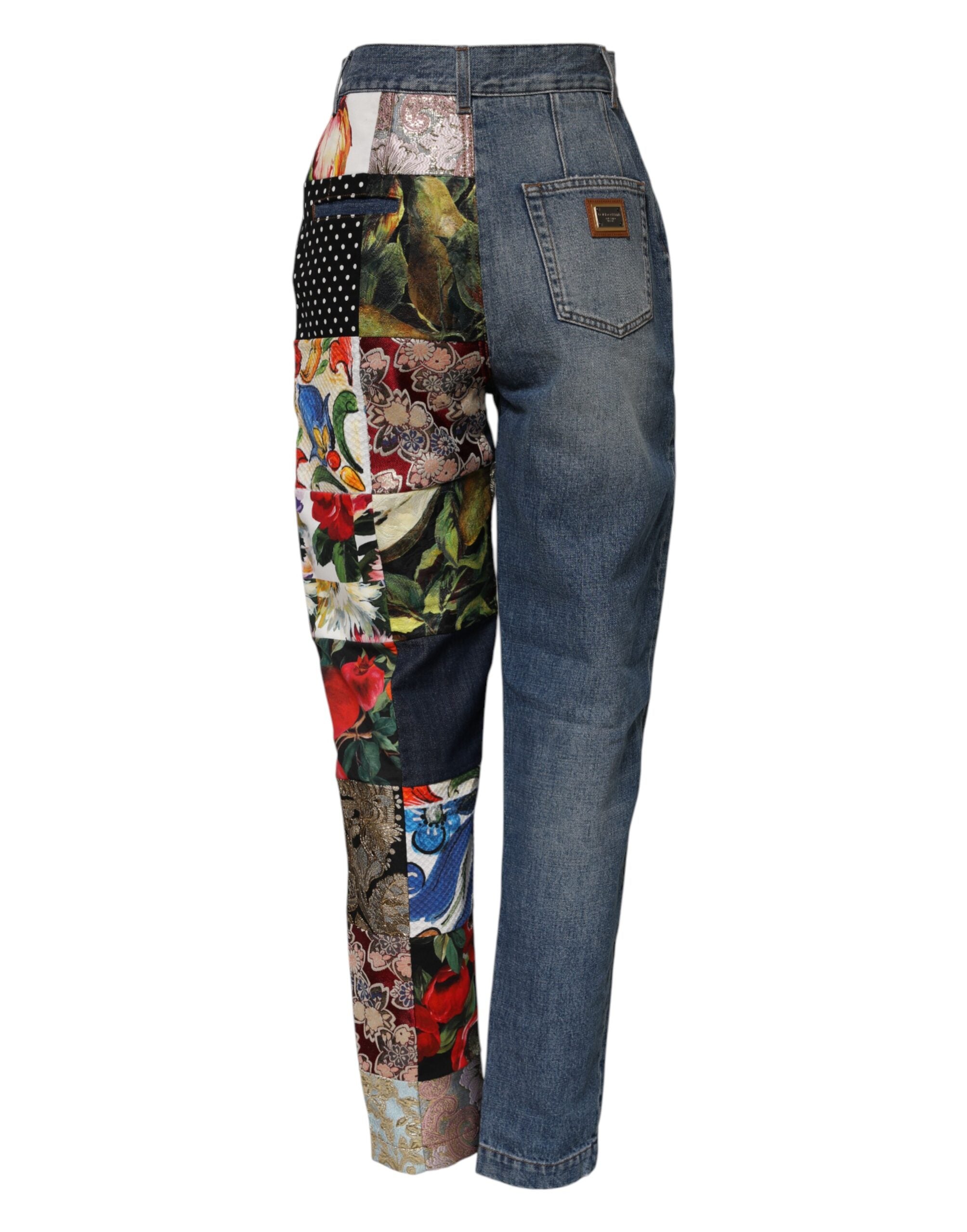 Blue AMBER Patchwork High Waist Denim Jeans - ventzia