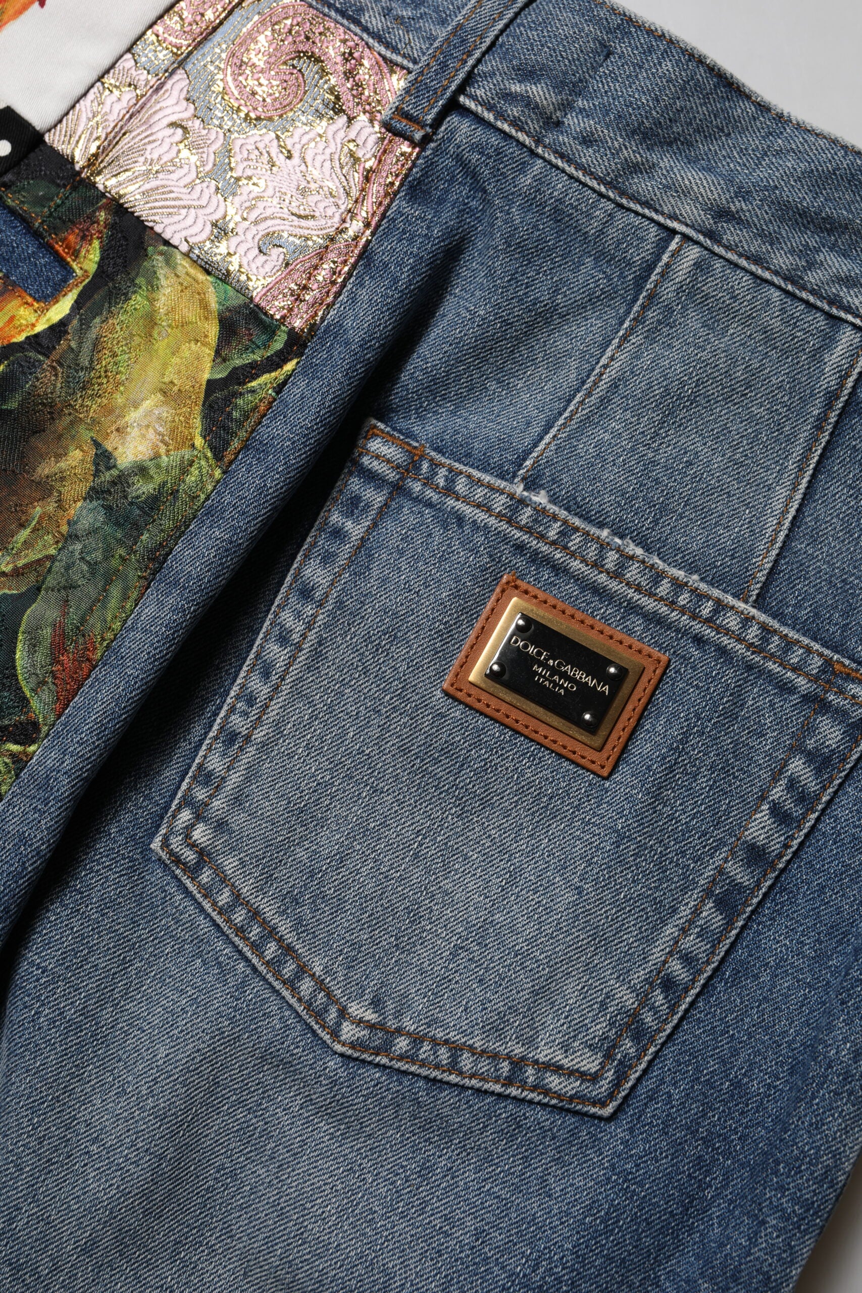 Blue AMBER Patchwork High Waist Denim Jeans - ventzia