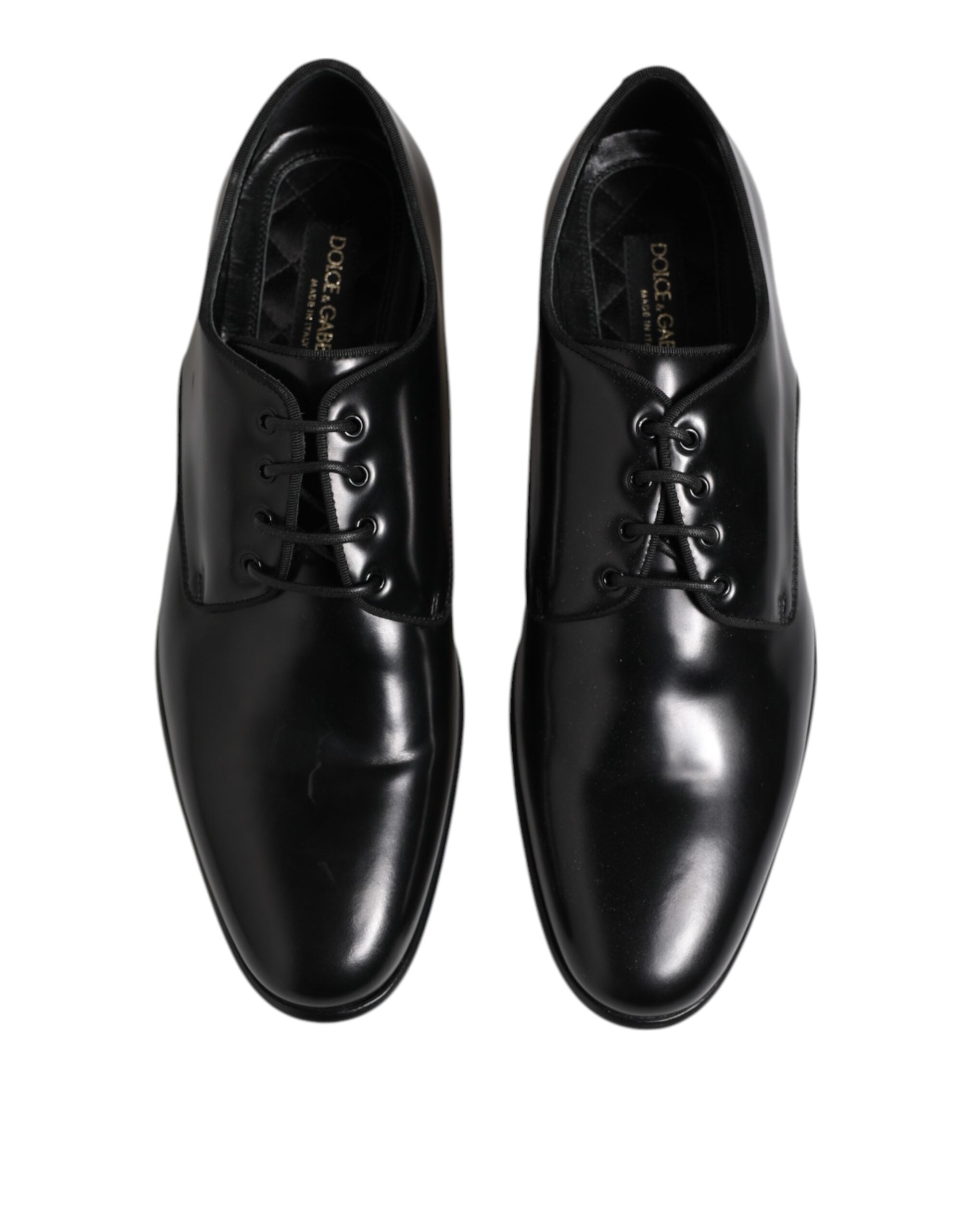 Black Leather Lace Up Derby Men Dress Shoes - ventzia