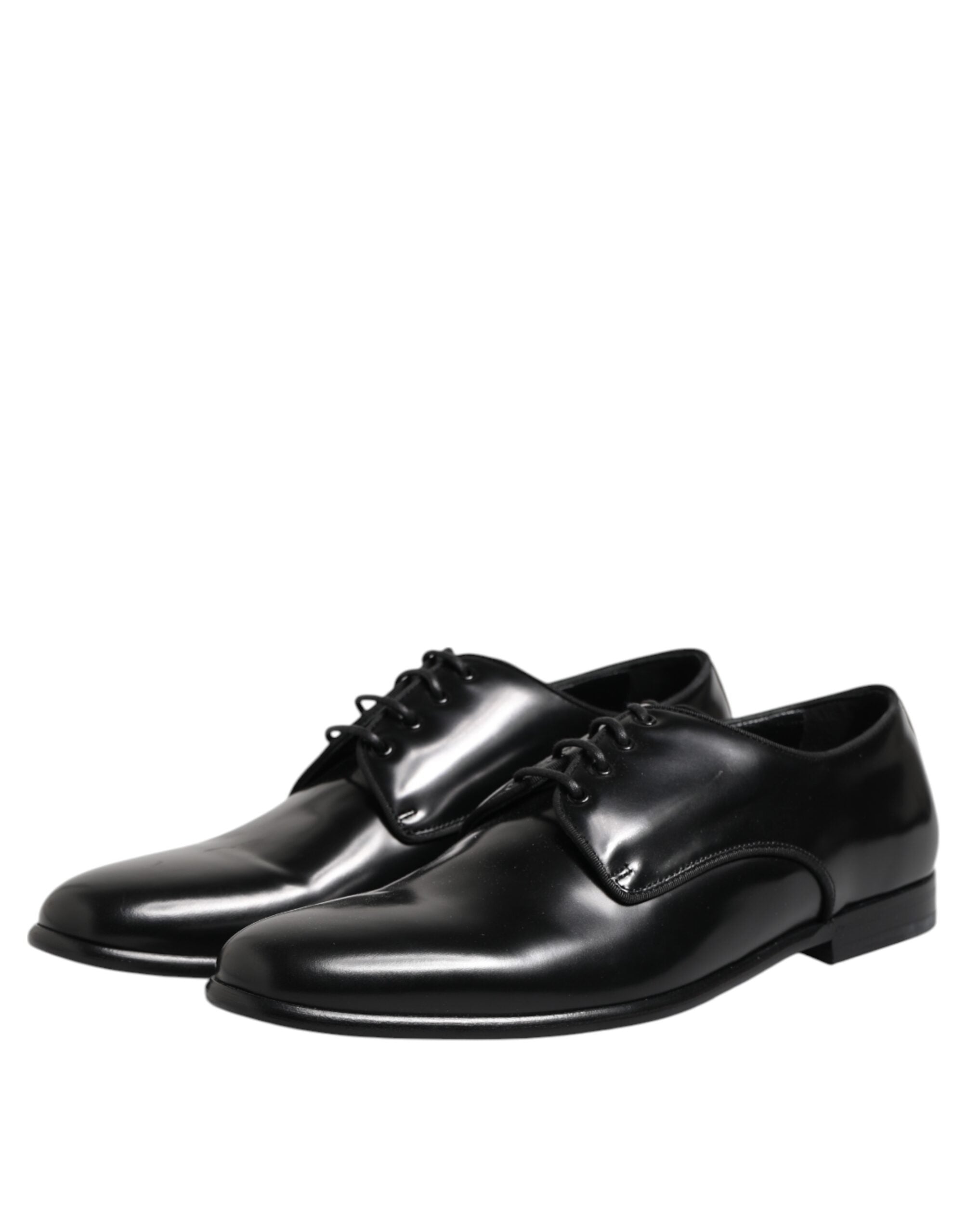Black Leather Lace Up Derby Men Dress Shoes - ventzia