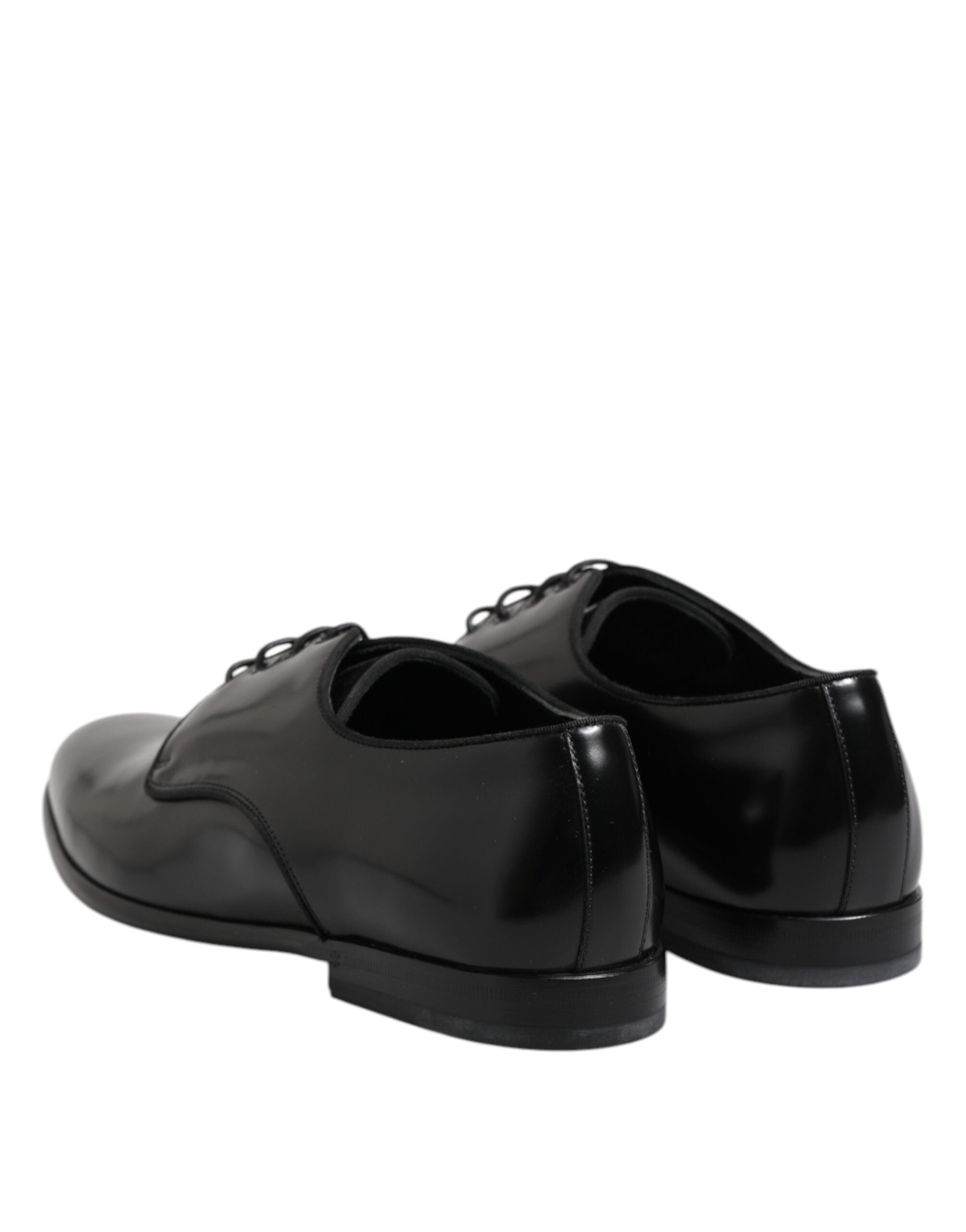 Black Leather Lace Up Derby Men Dress Shoes - ventzia