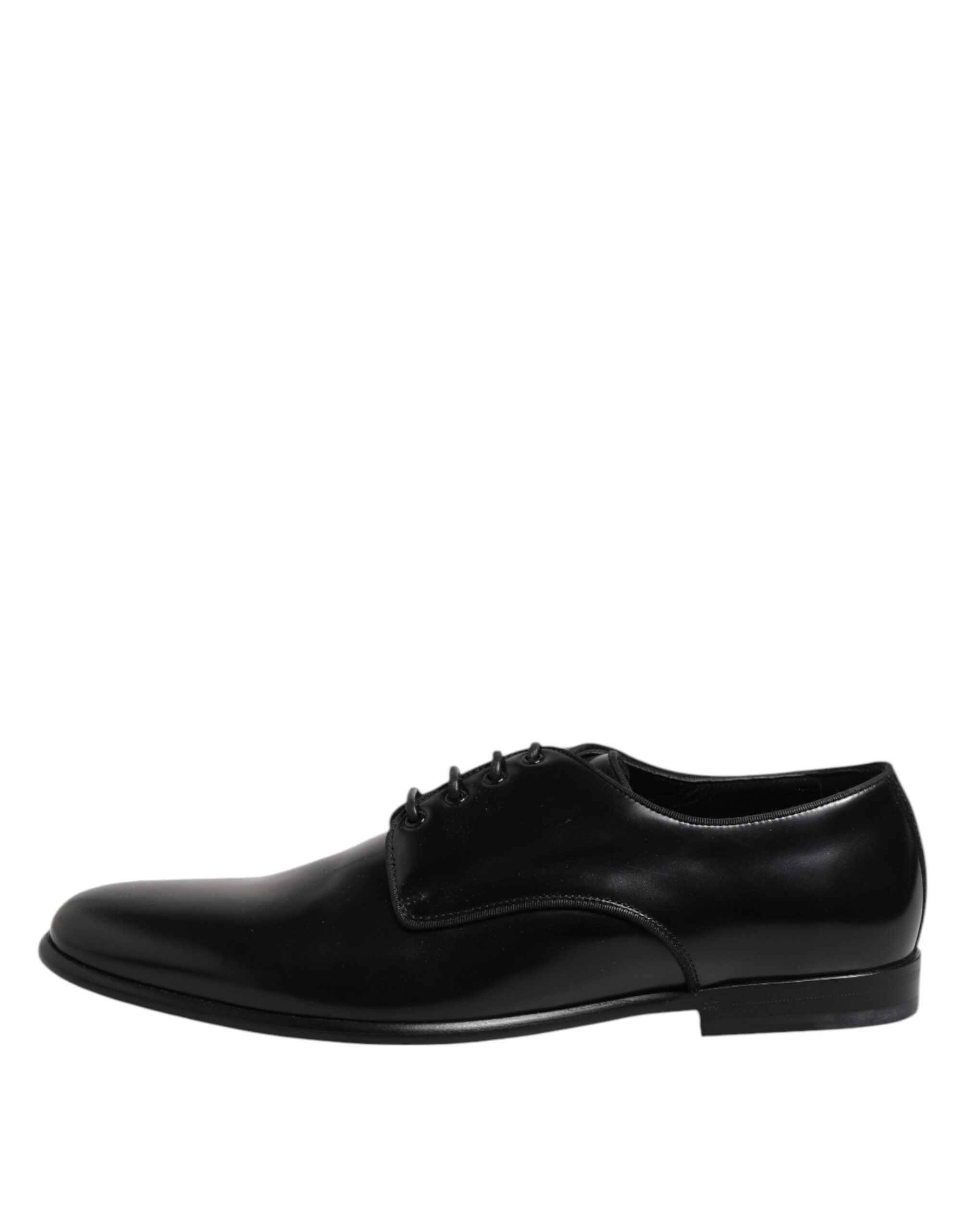 Black Leather Lace Up Derby Men Dress Shoes - ventzia