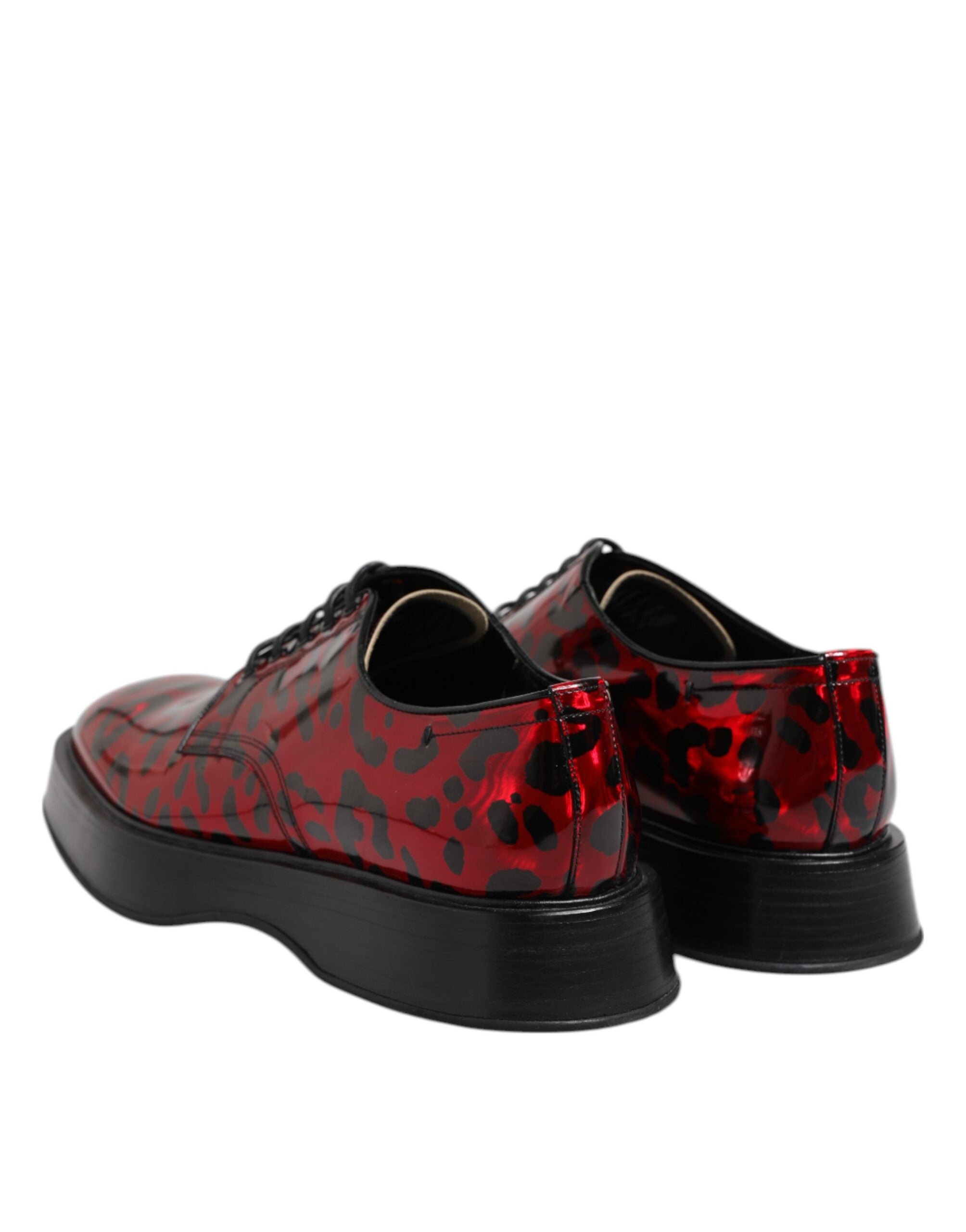 Red Leopard Derby Formal Men Dress Shoes - ventzia
