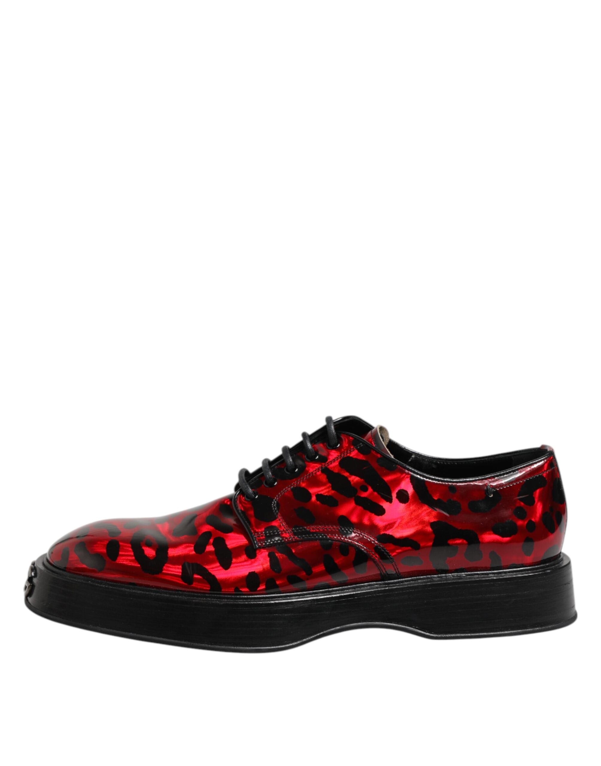 Red Leopard Derby Formal Men Dress Shoes - ventzia