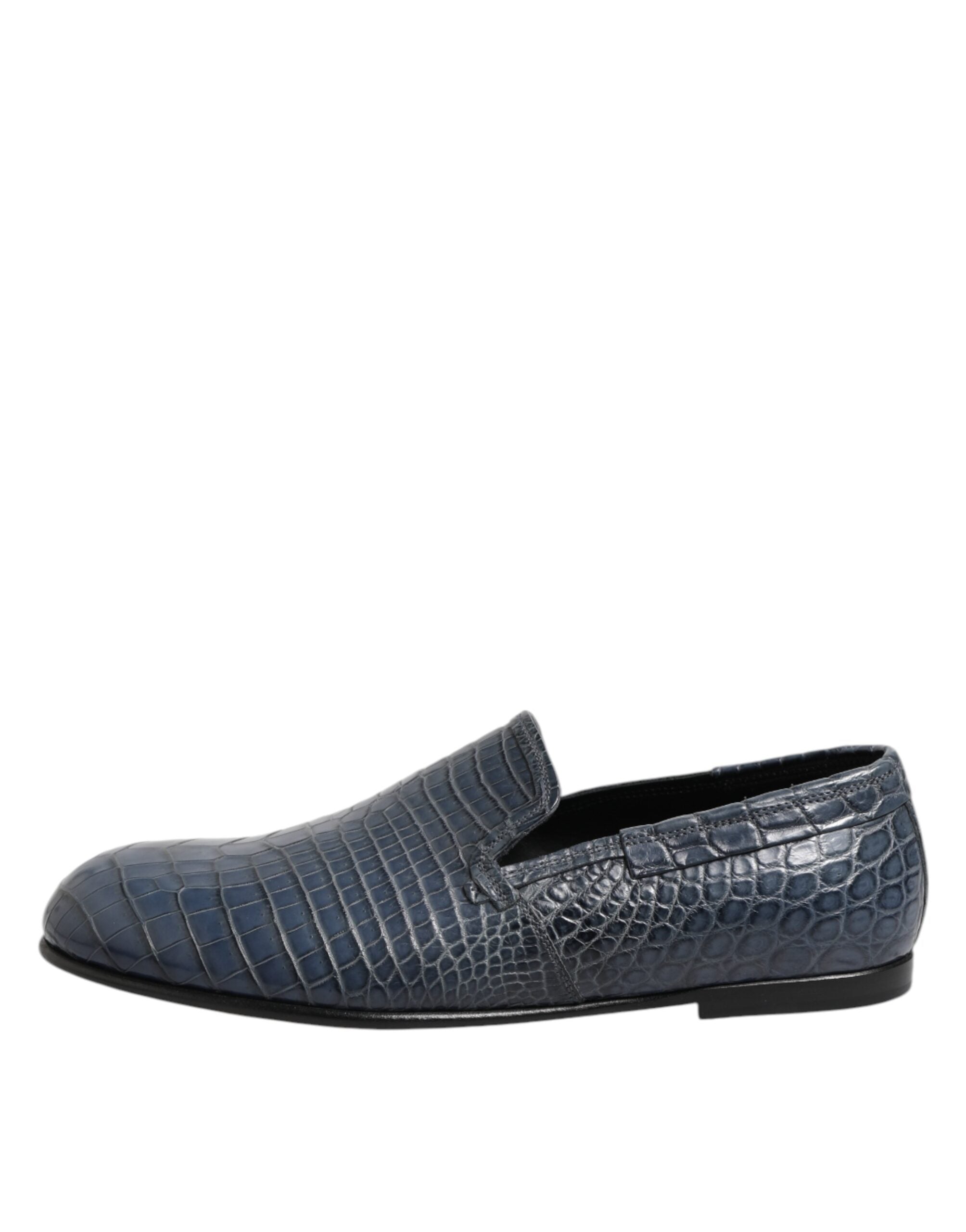 Blue Exotic Leather Slip On Loafers Men Dress Shoes - ventzia