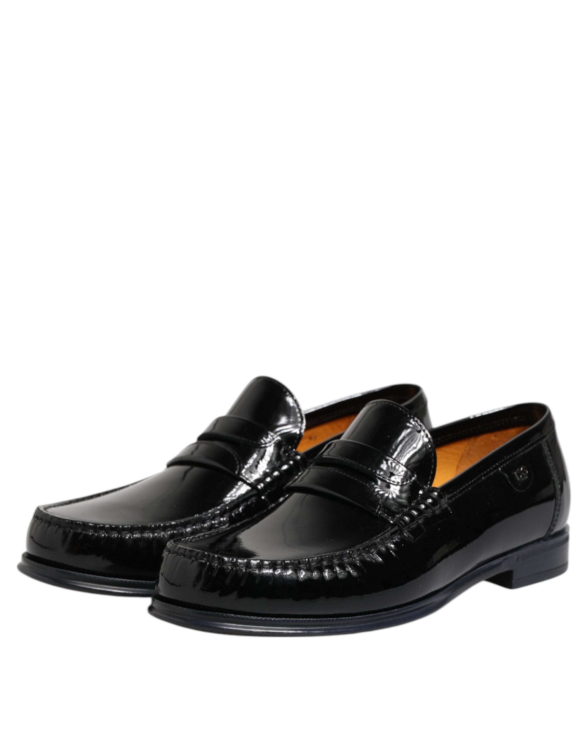 Black Leather Slip On Loafers Dress Shoes - ventzia